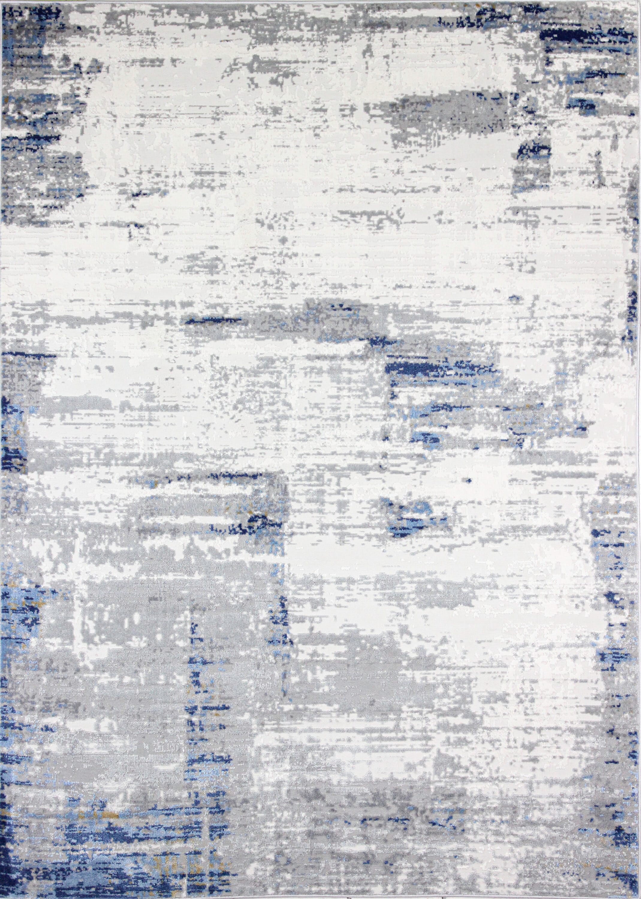 Bashian 649652298207 5 X 8 (ft) Ivory/Blue Indoor Geometric Industrial Area Rug