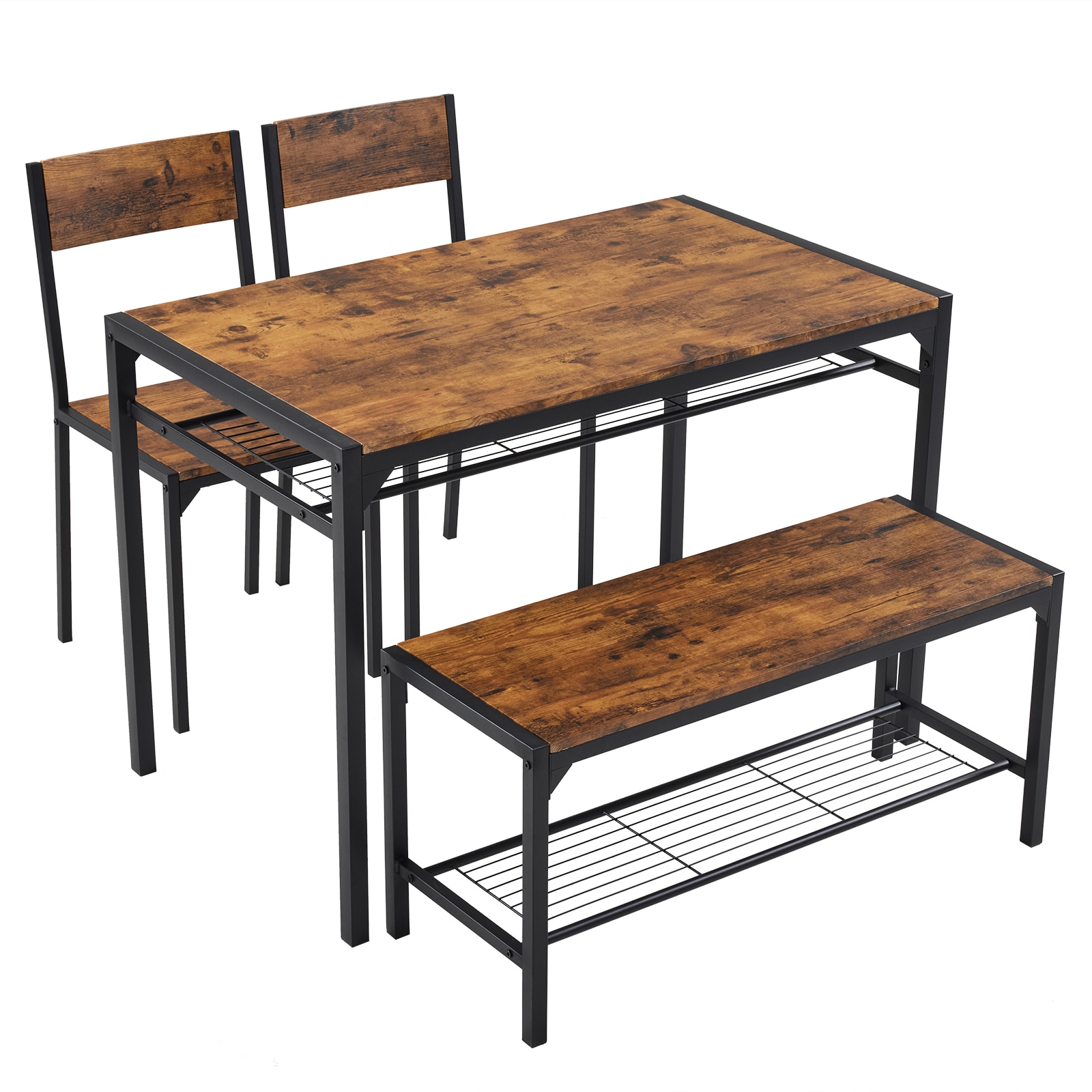 Outopee LO1G52003976 Brown Contemporary/Modern Dining Room Set with Rectangular Table ( Seats 4 )