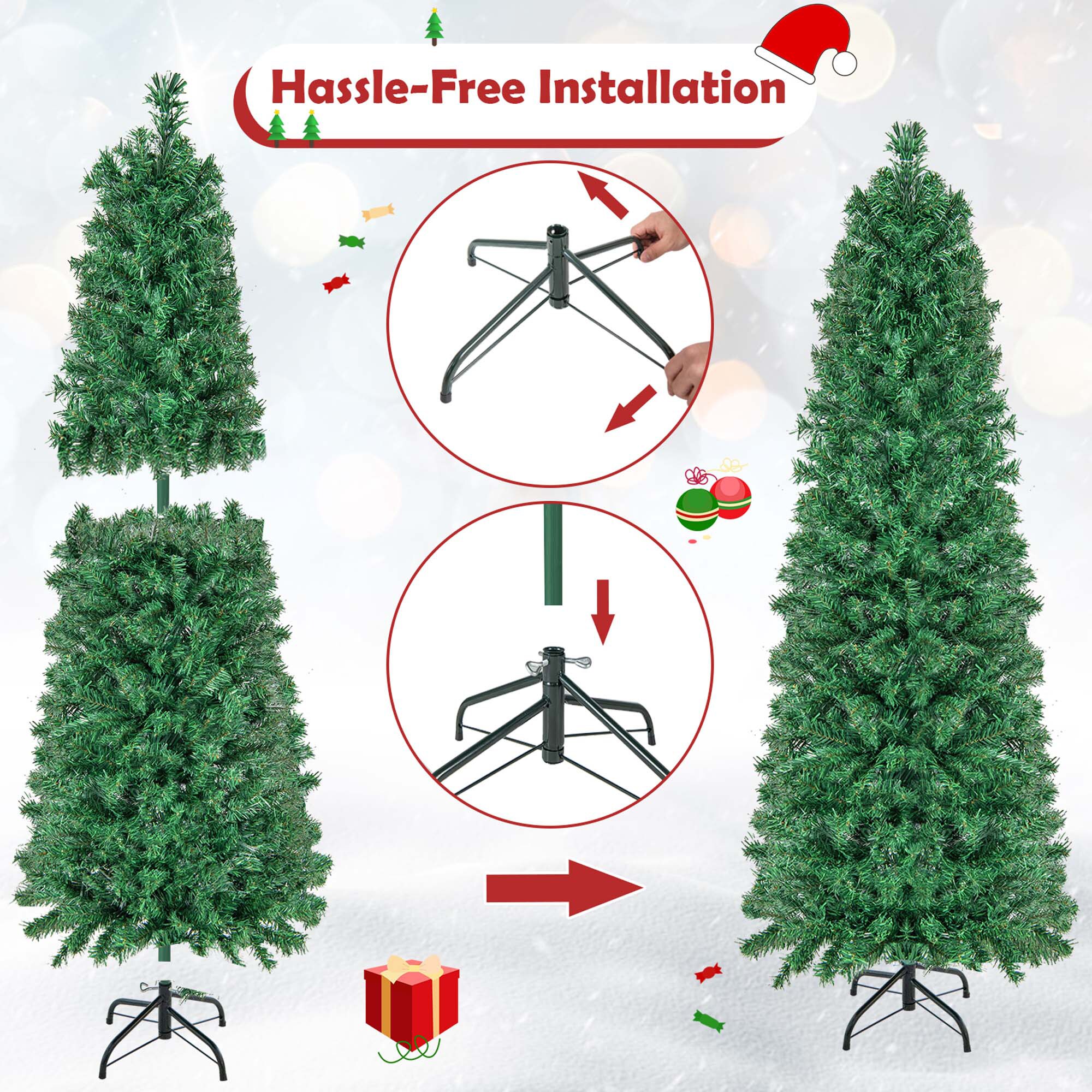 Costway LWS00701 Artificial-Christmas-Trees - View #6