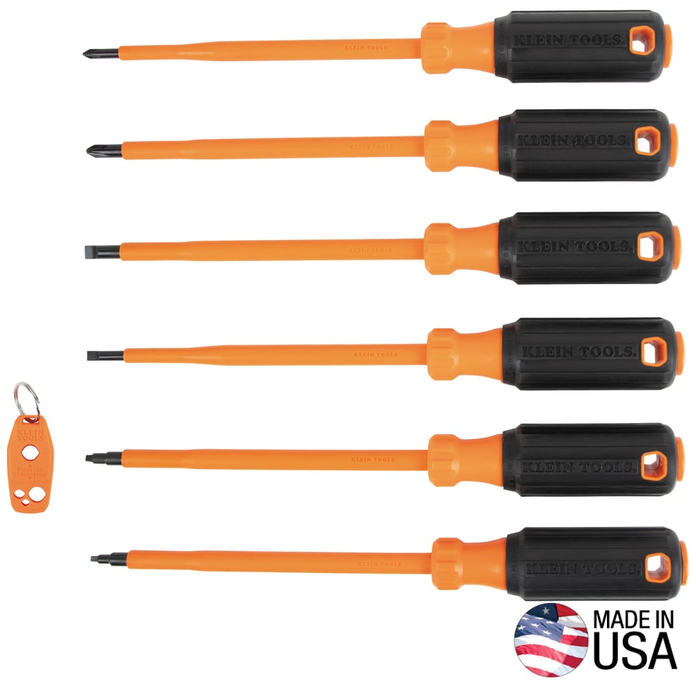 Klein Tools Insulated Screwdriver Set Plus Magnetizer, 7-Piece #85077INSR