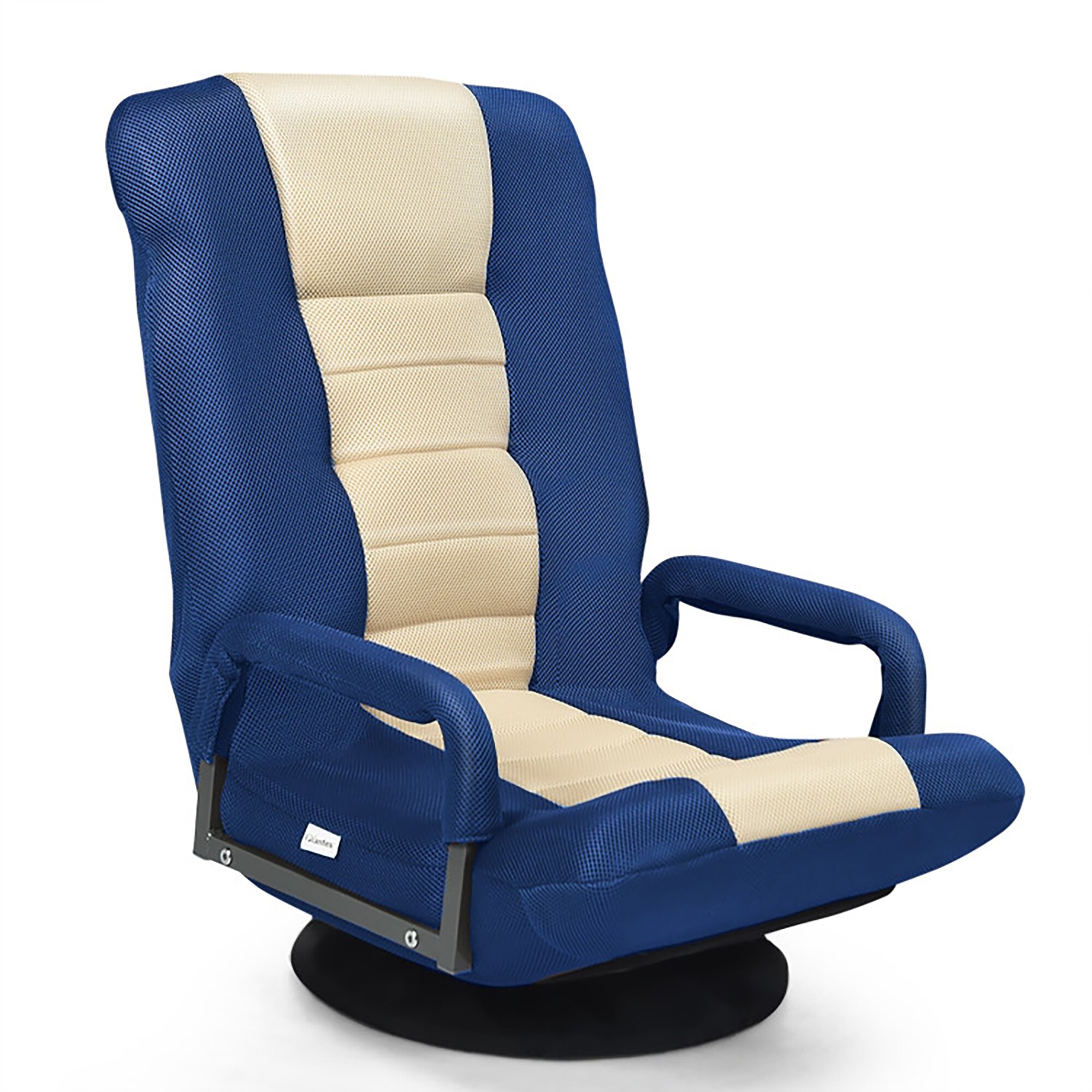 Sumyeg 360-Degree Swivel Gaming Floor Chair Modern Blue Mesh Swivel Wingback Chair