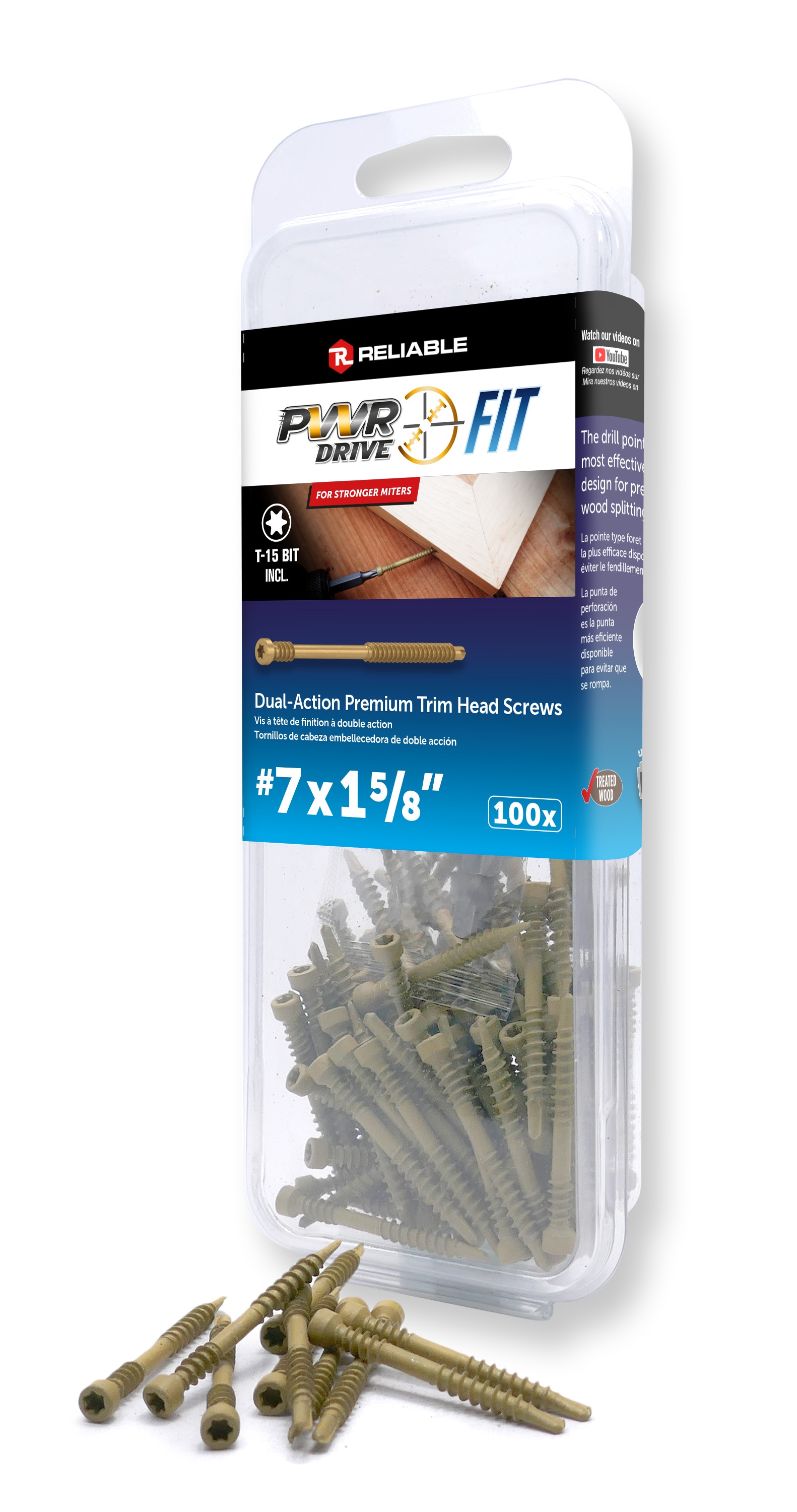 PWR DRIVE Reliable #7 x 1-5/8-in Wood to wood Deck Screws 100 -Per Box