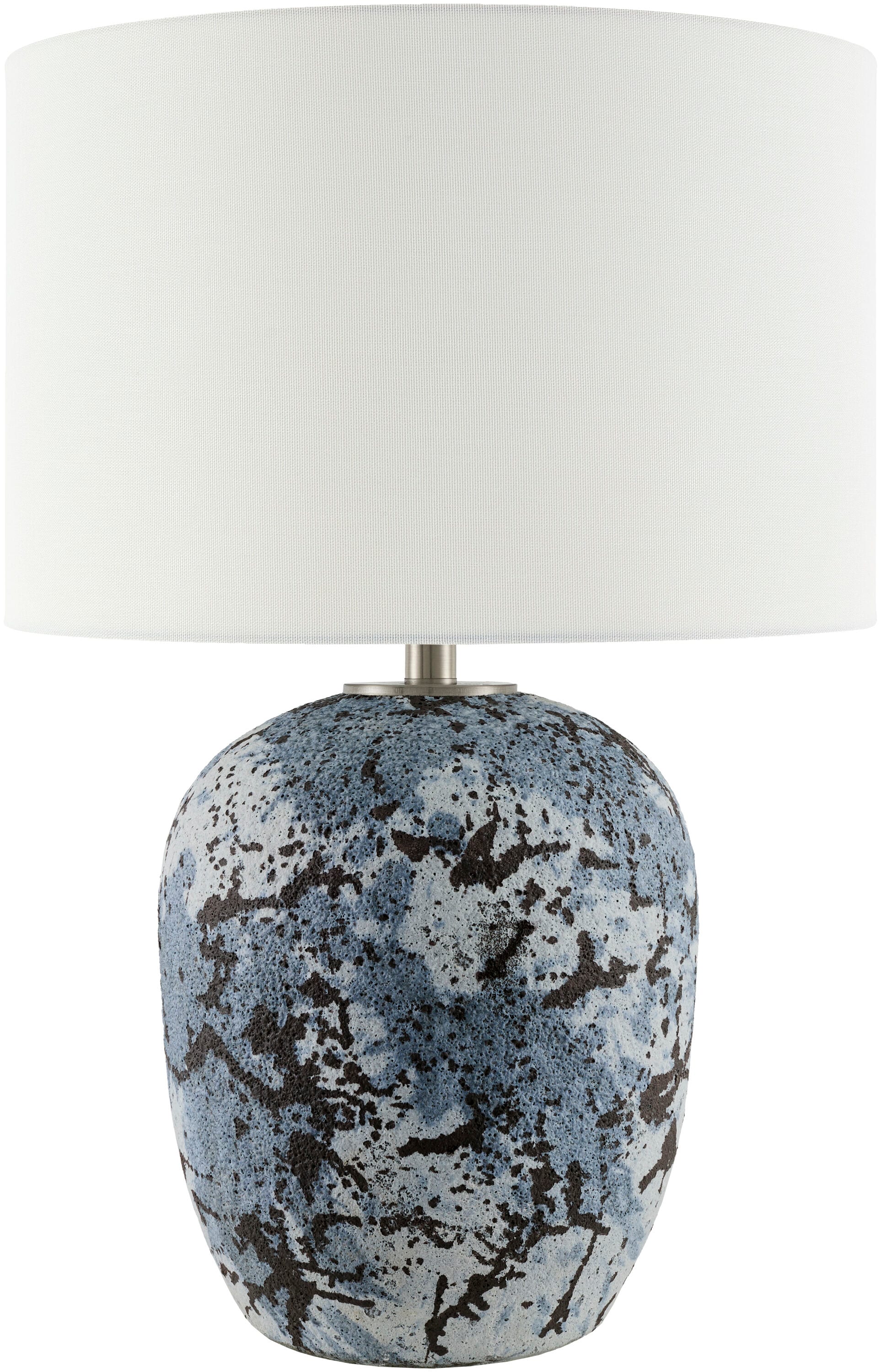 Livabliss Becki Owens Nerina 37-in White/Gray On/Off switch Table Lamp with Linen Shade