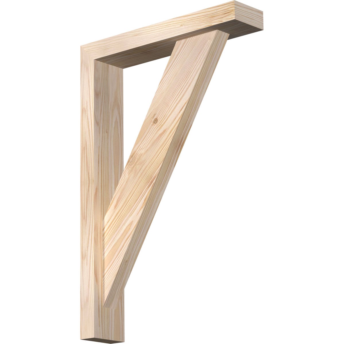 Ekena Millwork 1465010 Traditional Block Smooth Bracket with Offset Brace 3-1/2-in x 16-in x 24-in Douglas fir Brown Wood Standard bracket