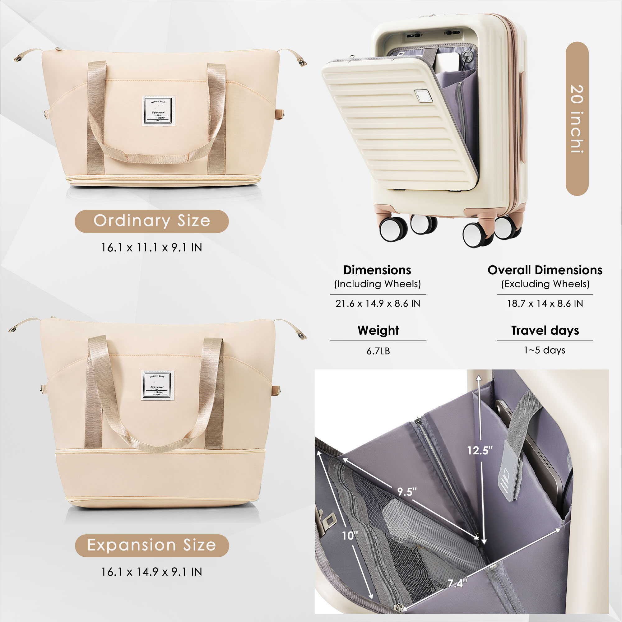 Bybafun YD9600059 Luggage-And-Luggage-Sets - View #2