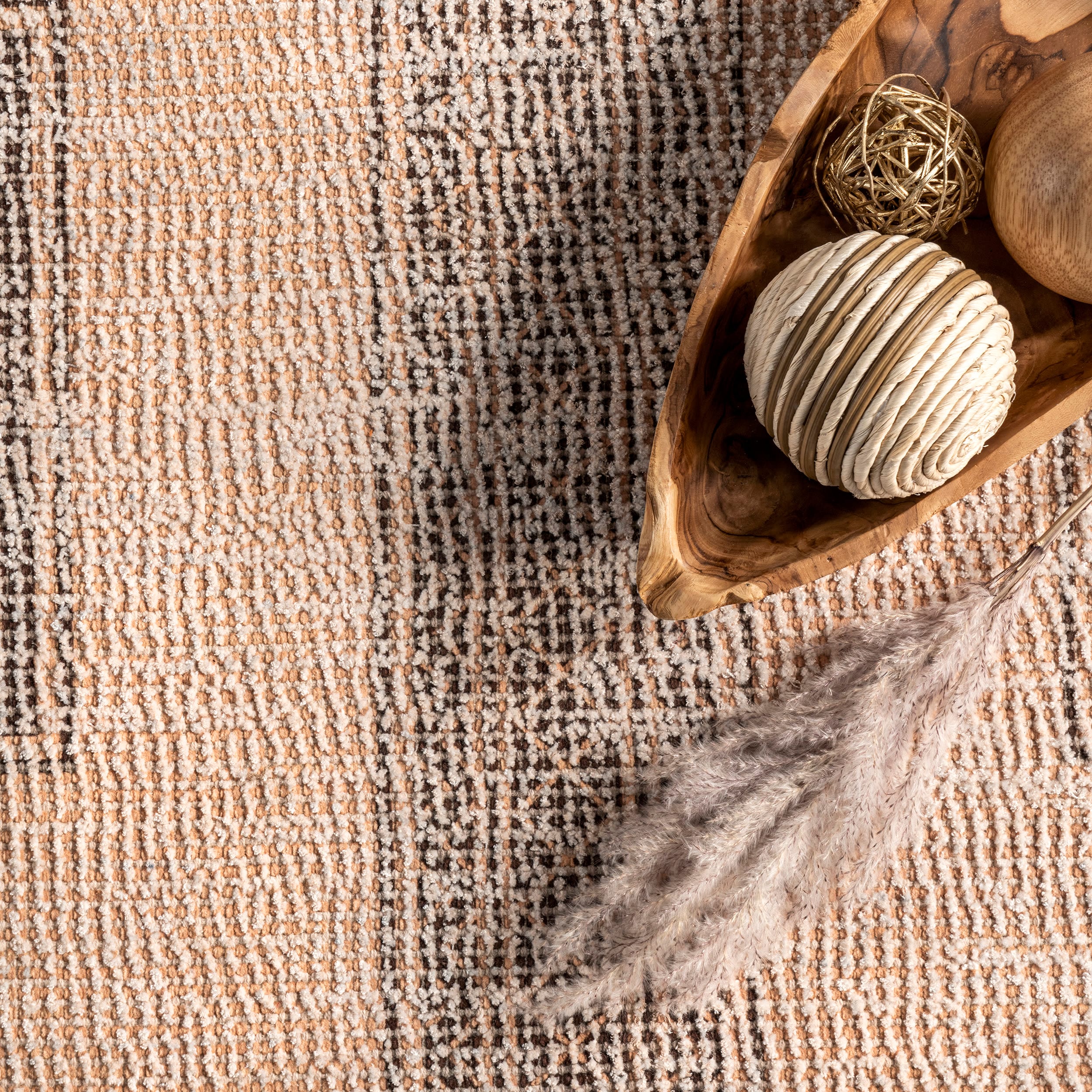 Ginger Tan Cotton-Blend Flat Woven 6' x 9' Area Rug