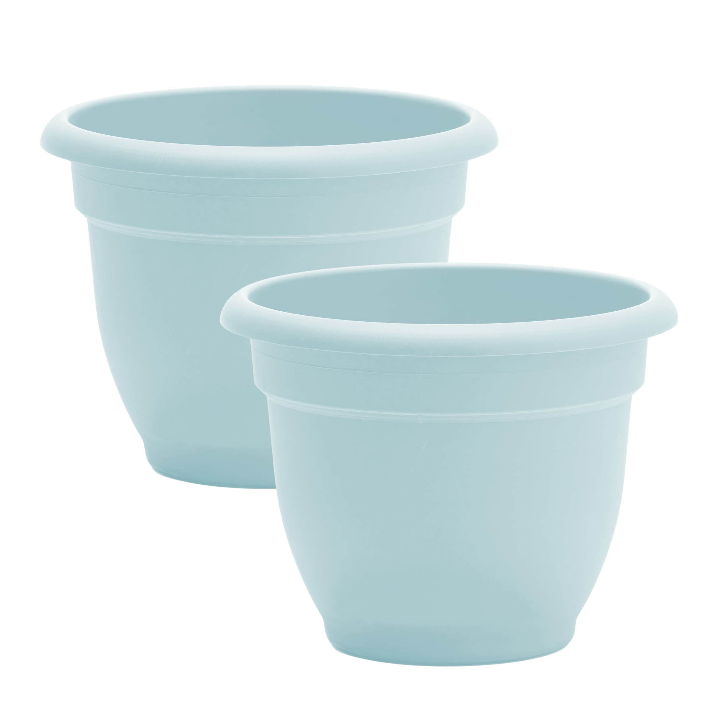 Bloem DCB-APMIX29 2 -Pack Round 13.0-Inches W Medium Blue Plastic Indoor/Outdoor Planter with Drainage Holes with Self Watering