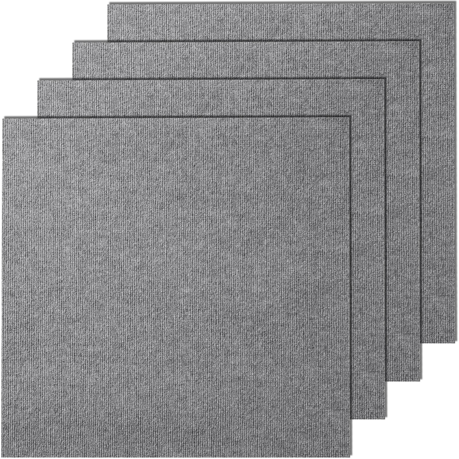 LUXEYARD 9PCS Light Gray Self Adhesive Spliced Floor Carpet Tiles