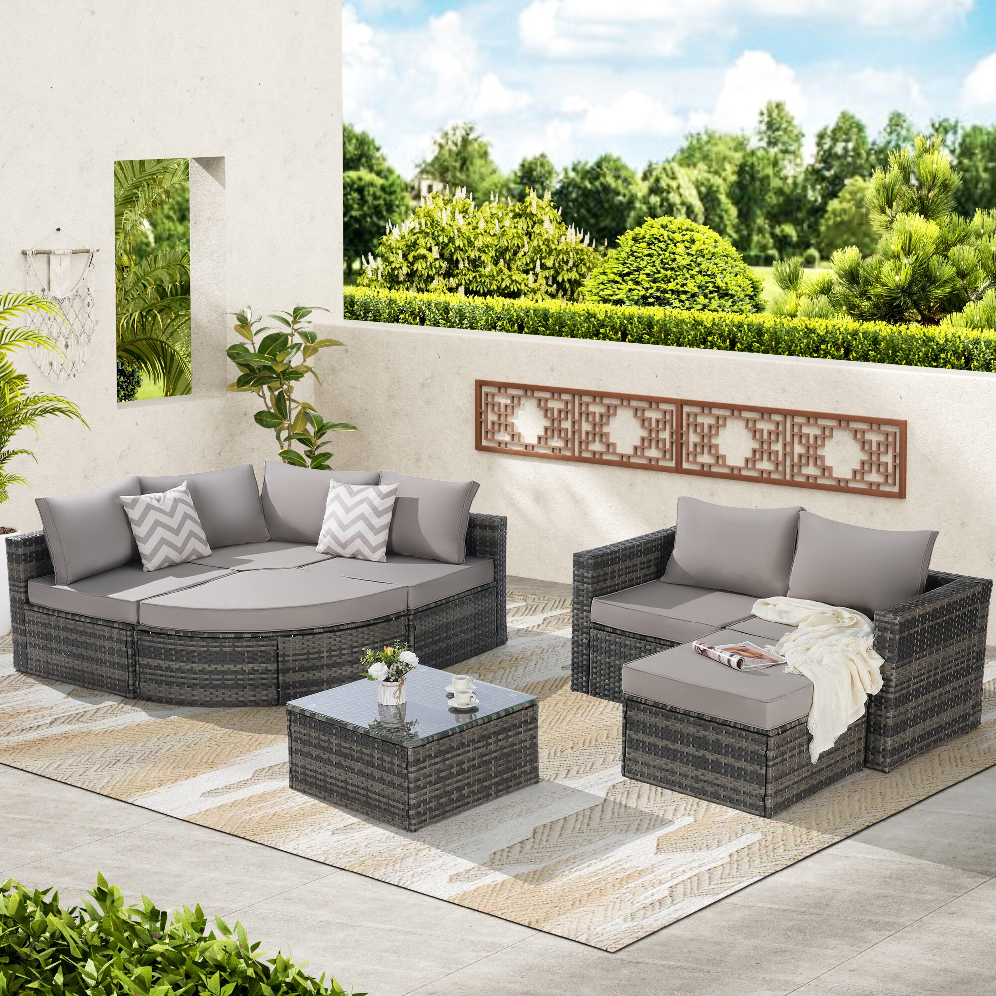 SINOFURN SYA020175GY Patio-Sofas-Daybeds - View #2