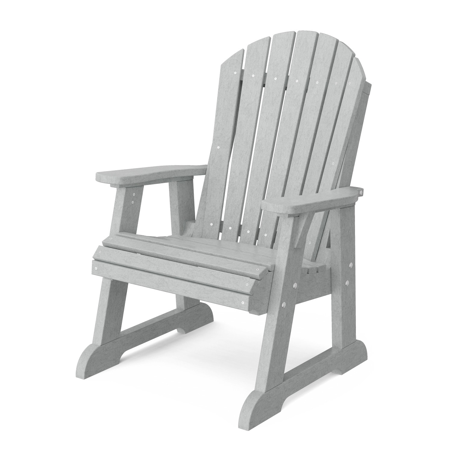 Wildridge LCC-117-LG Heritage High Fan Back Light Gray HDPE Frame Stationary Adirondack Chair with Slat Seat