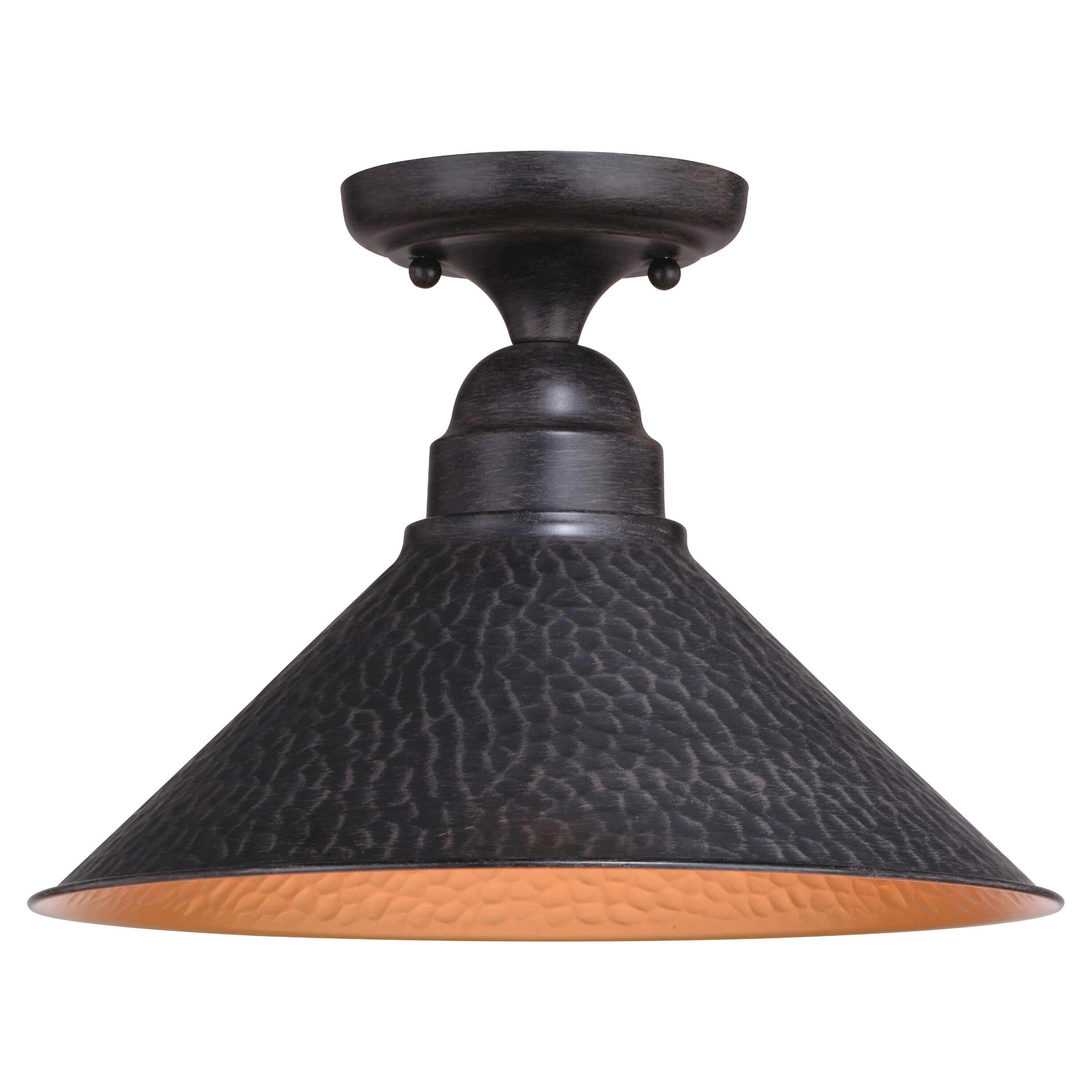Outland Rustic 12'' Gold and Glass Indoor/Outdoor Ceiling Light