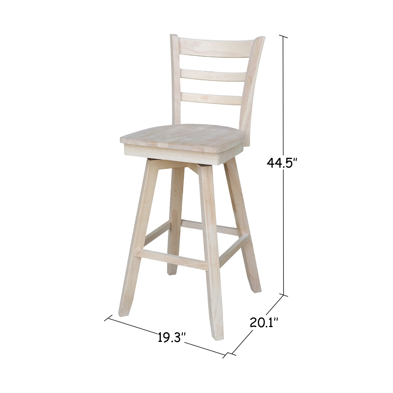 eleanor slat back wood swivel counter stool