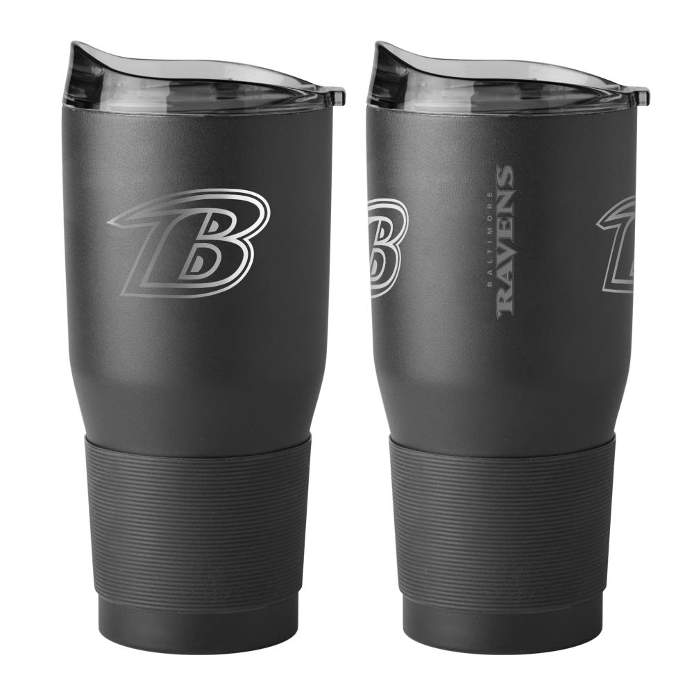 Logo Brands Baltimore Ravens 30-fl oz Stainless Steel Black Cup Set of ...