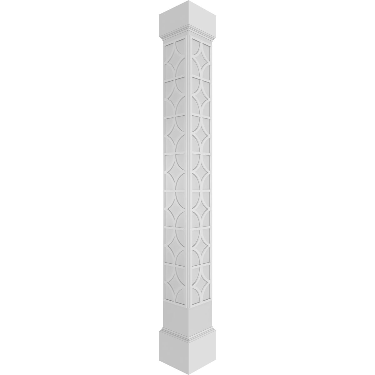 Ekena Millwork CC1009ENMGLMIMI Magnolia Fretwork 10-Inches L x 9-Feet Unfinished PVC Column Wrap