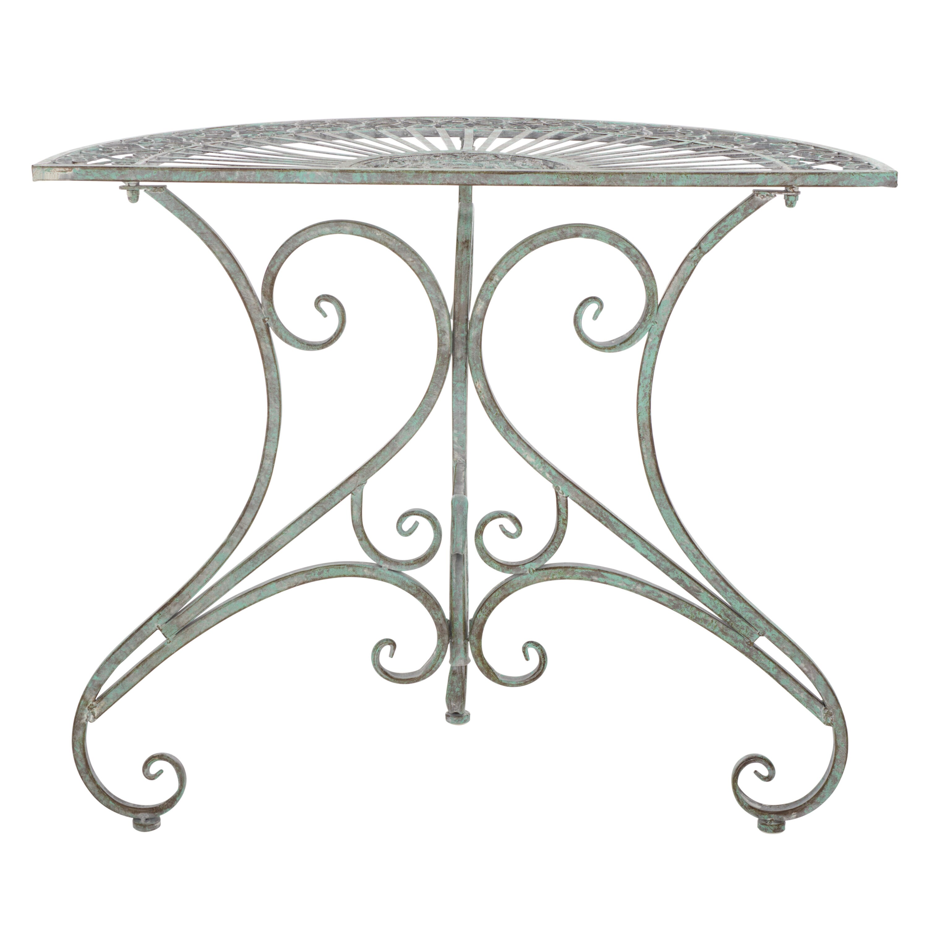 Safavieh Patio Half Circle Outdoor End Table 35.5-in W x 35.5-in L in ...