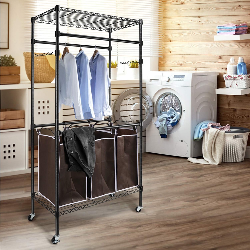 Winado Black Steel Rolling Clothing Rack In The Clothing Racks ...