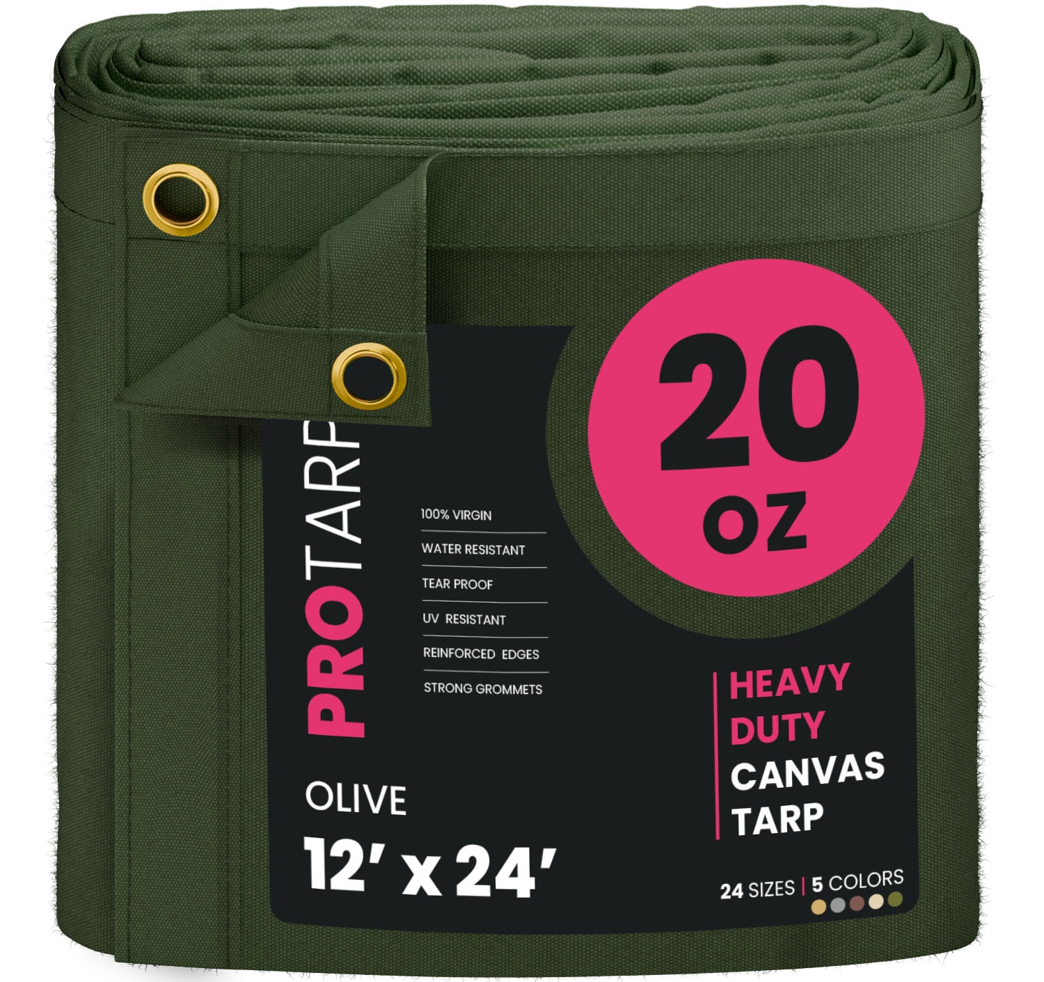 PROTARP PT-403-12X24 12-ft x 24-ft Green Waterproof Standard Polyester 36-mil Tarp