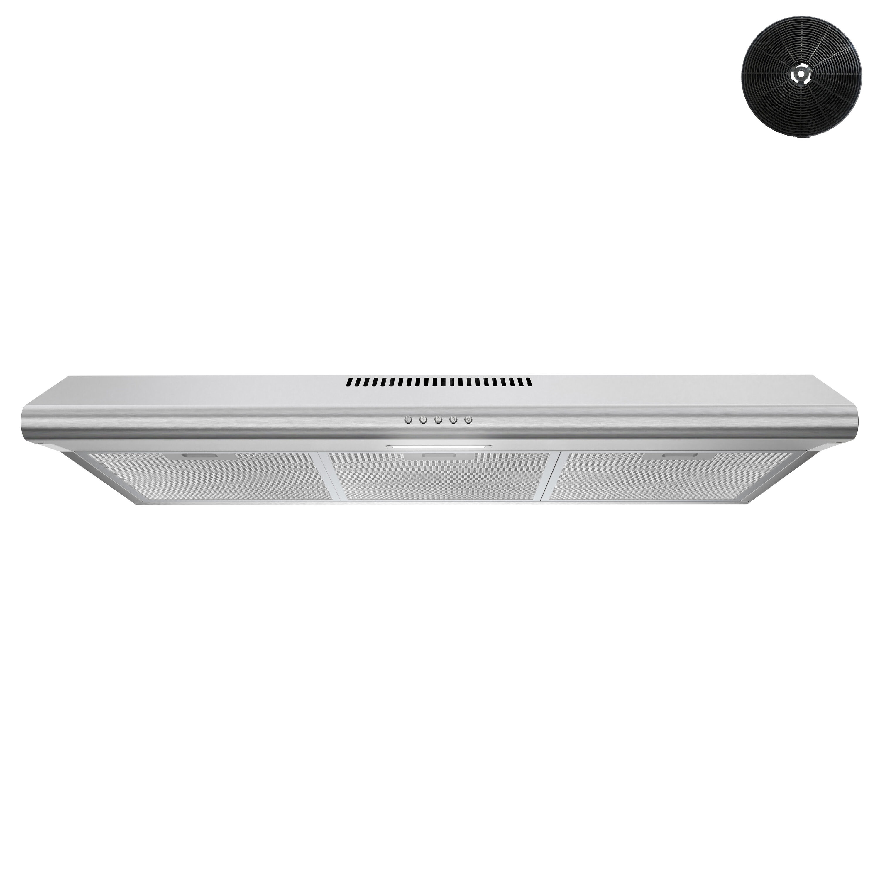 Streamline T-10513-1-CL 36 inch Convertible 80-CFM Stainless Steel Under Cabinet Range Hood with Charcoal Filter