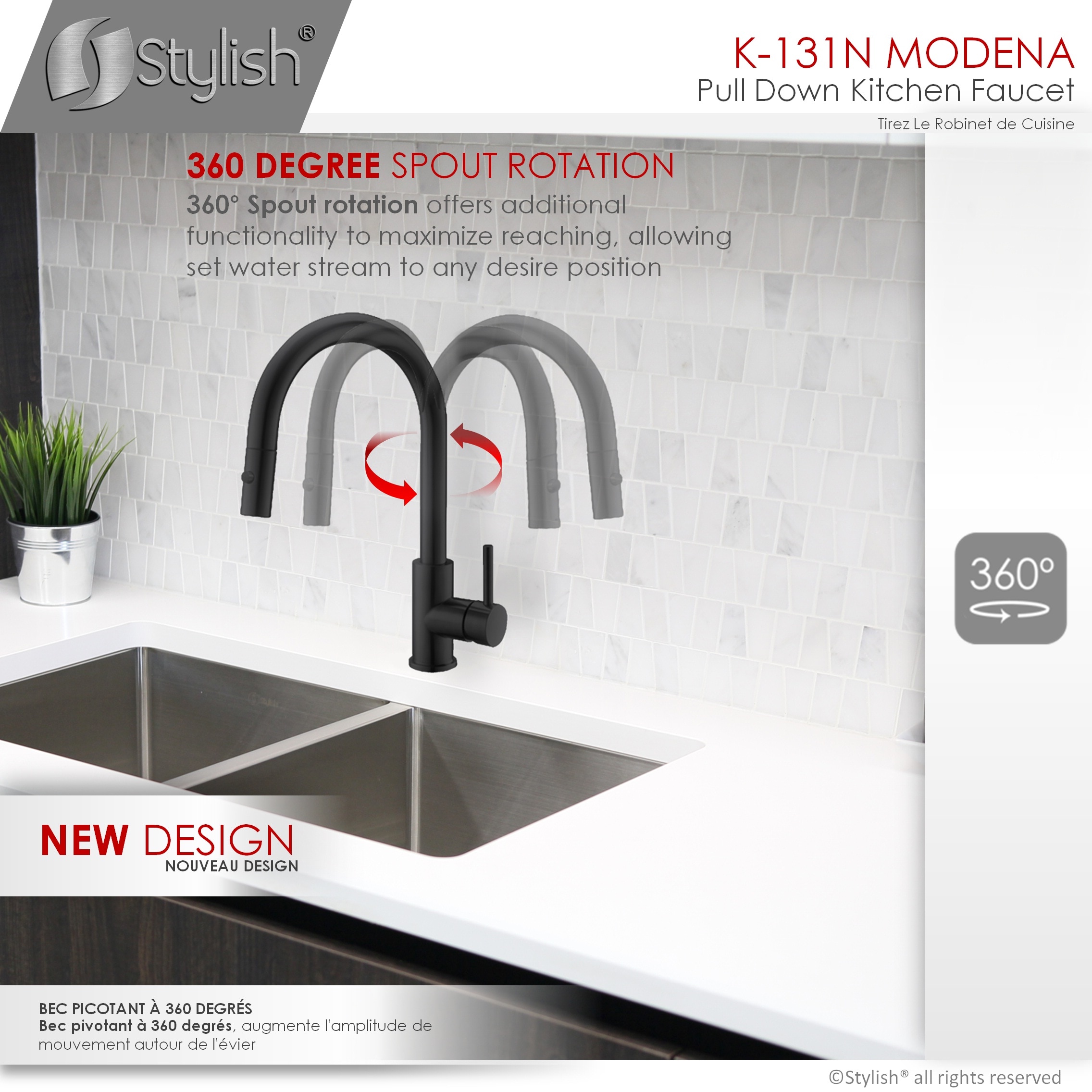Stylish K-131N Kitchen-Faucets - View #11