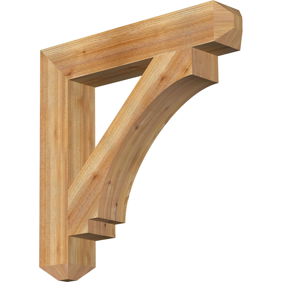 Ekena Millwork BKT06X36X36IMP04RWR Imperial craftsman rough sawn 6-in x 36-in x 36-in Western red cedar Brown Wood Standard bracket