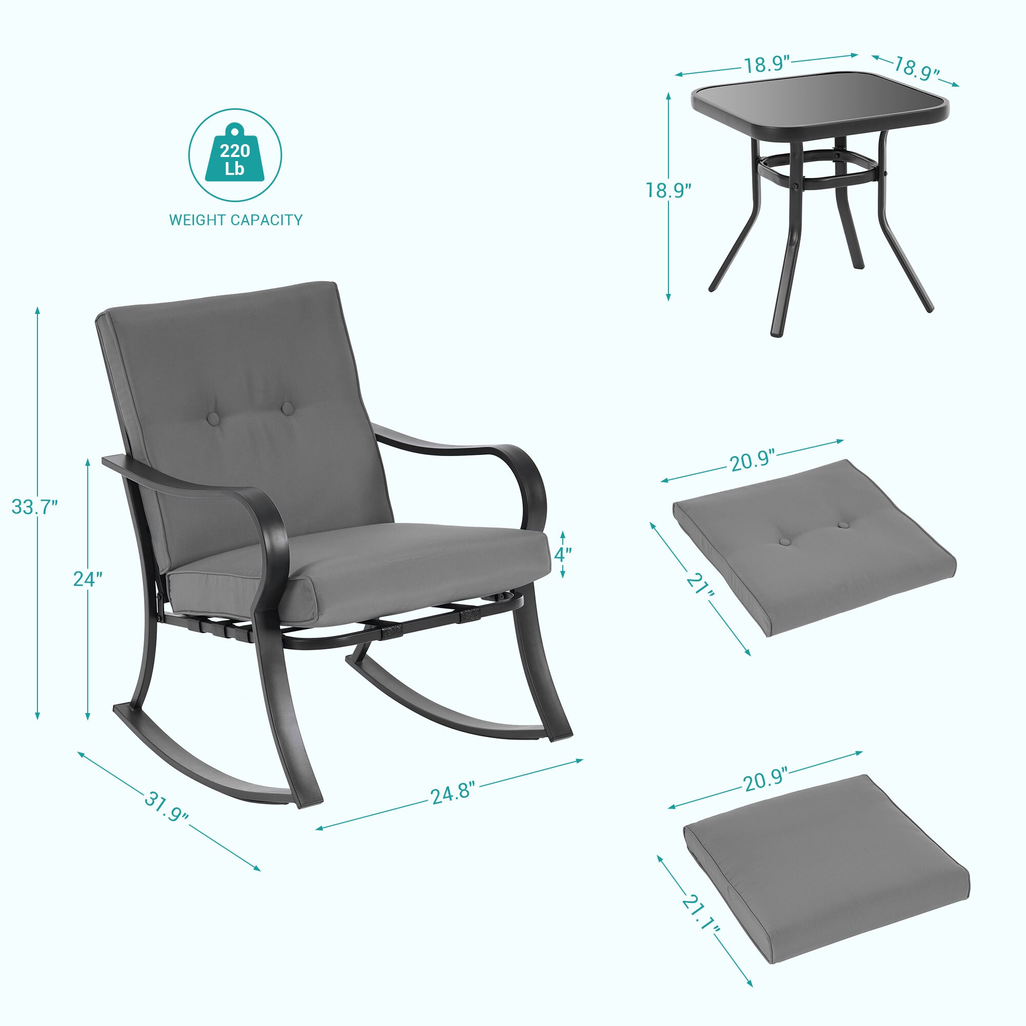 ACEGOSES LW-RC-04GY Patio-Conversation-Sets - View #7
