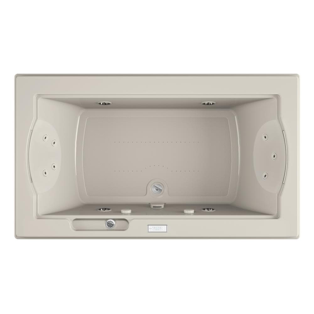 Jacuzzi FUZ7242CCR4IWY FUZION 42-in x 72-in Oyster Acrylic Drop-In Whirlpool and Air Bath Combination Tub with Drain (Front Center Drain)