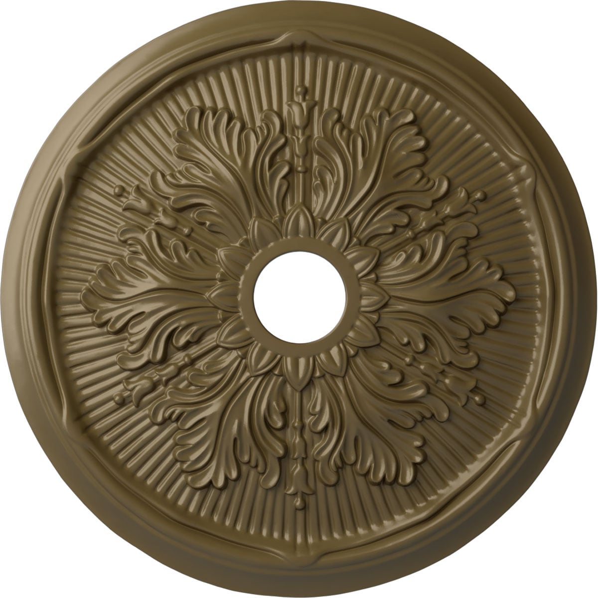Ekena Millwork CM23LUMMF Luton Leaf 23.75-in W x 23.75-in L Painted Mississippi Mud Polyurethane Whole Ceiling Medallion