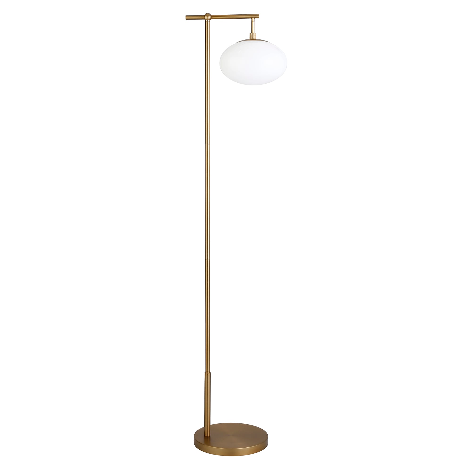 Blume 68" Arc Floor Lamp Brushed Brass with Milk White Glass Shade