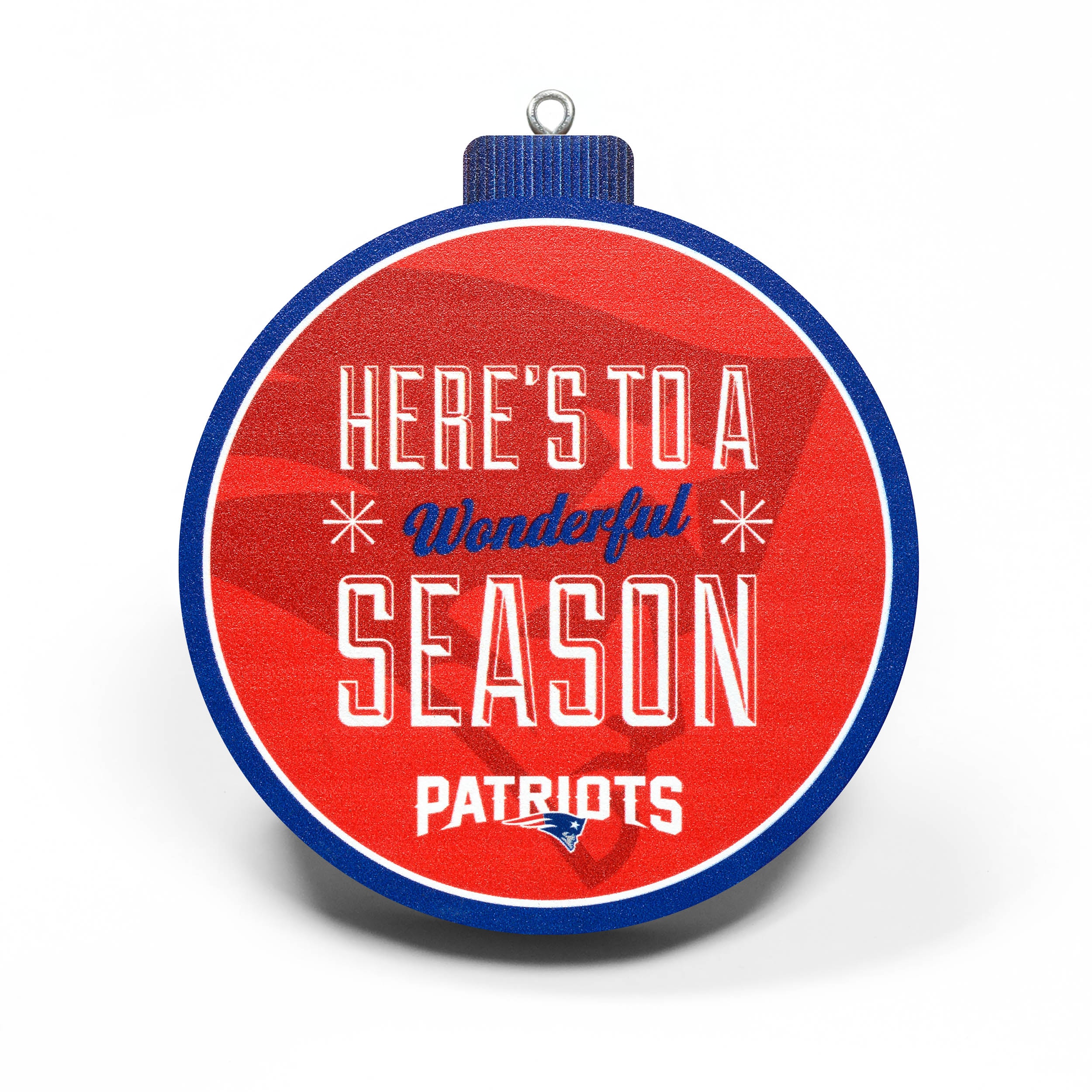 New England Patriots Merry Christmas Circle Ornament