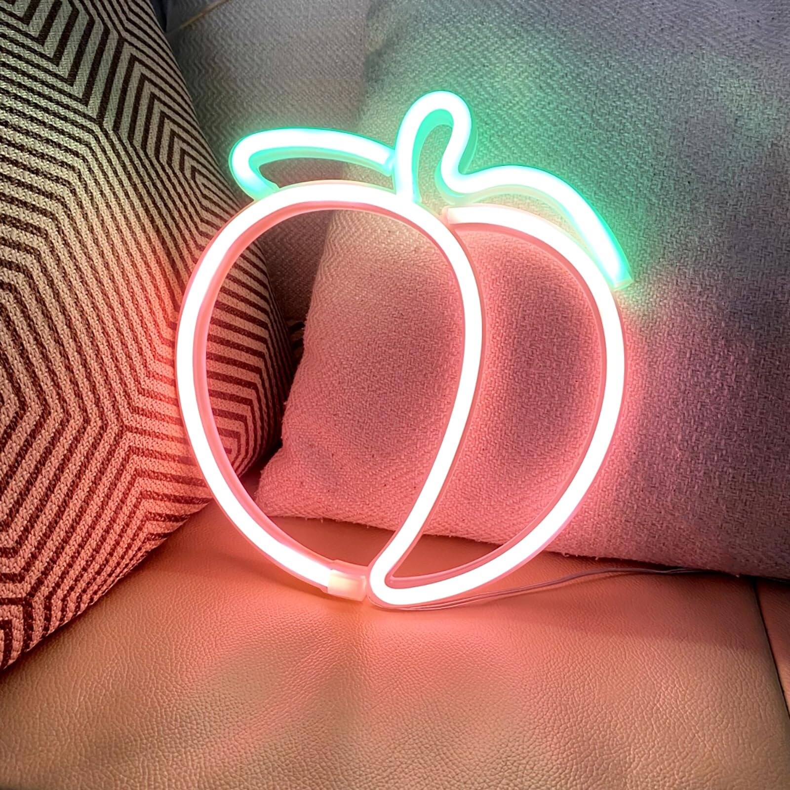 AOIZGMY Peach Shape LED Neon Light Sign USB Powered Night Light for ...