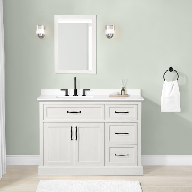 Style Selections Rowan 48 In Antique, Antique Sink Vanity Mirrors
