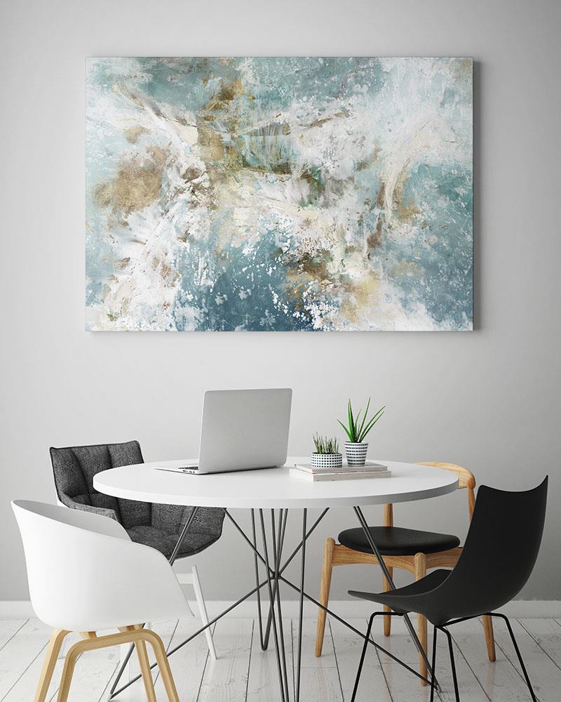 GIANT ART Wood 30-in H x 40-in W Abstract Print on Canvas at