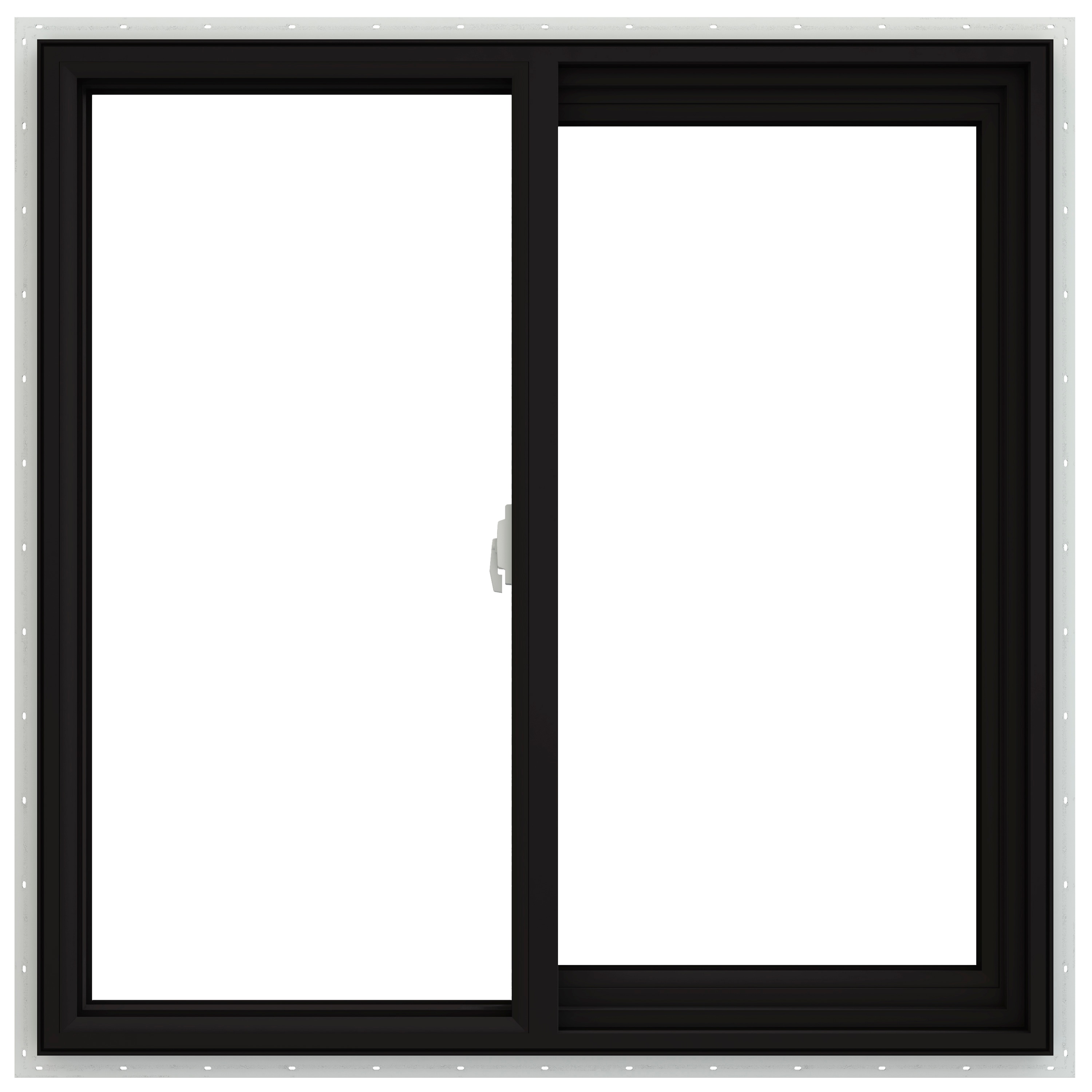 JELD-WEN LOWOLJW232900517 V-2500 35-1/2-in x 35-1/2-in Black Exterior White Interior Right-Handed Vinyl Sliding Window Annealed Glass (Full Screen Included)