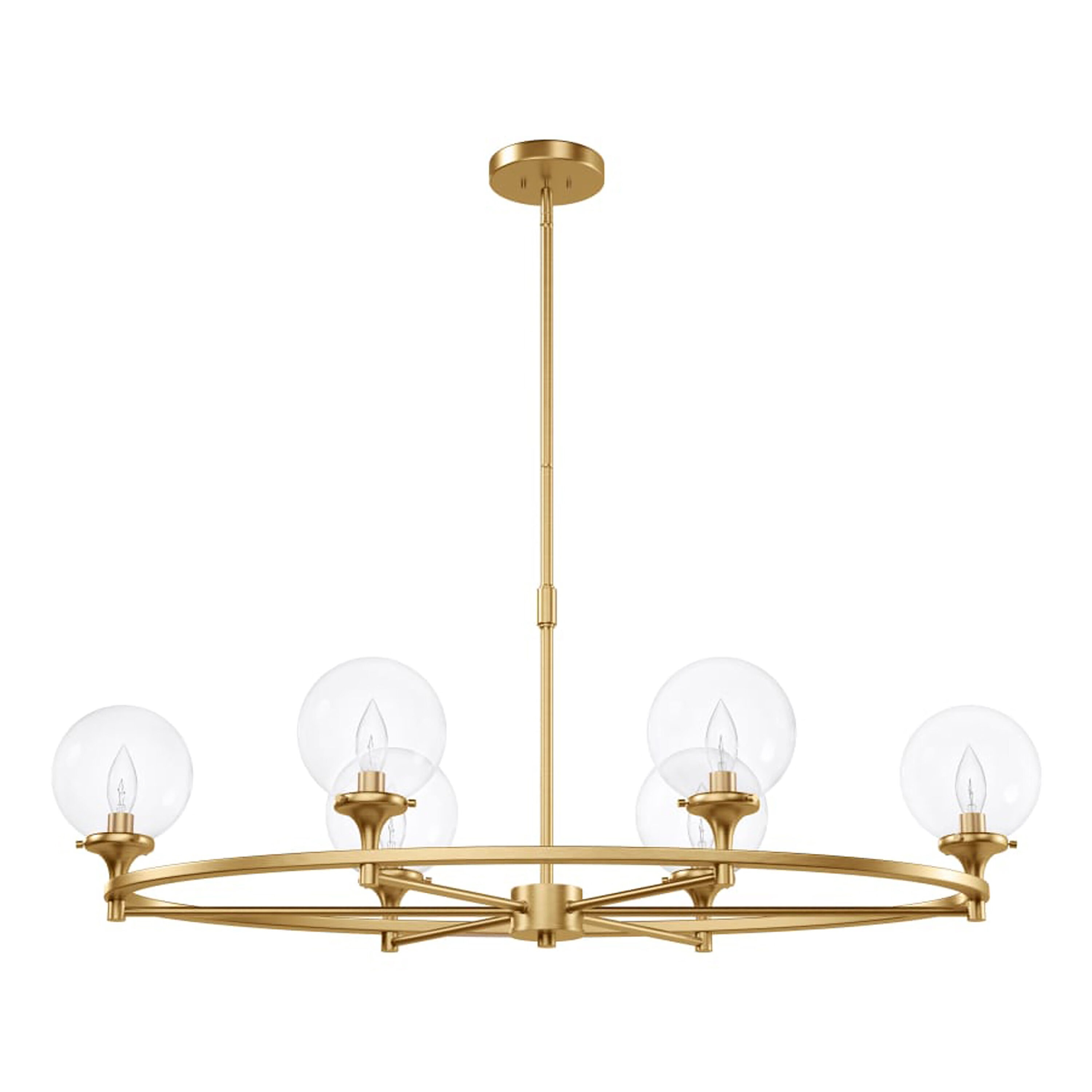 Signature Hardware 482693 Alfaro 6-Light Brushed Gold Transitional Dry rated Chandelier