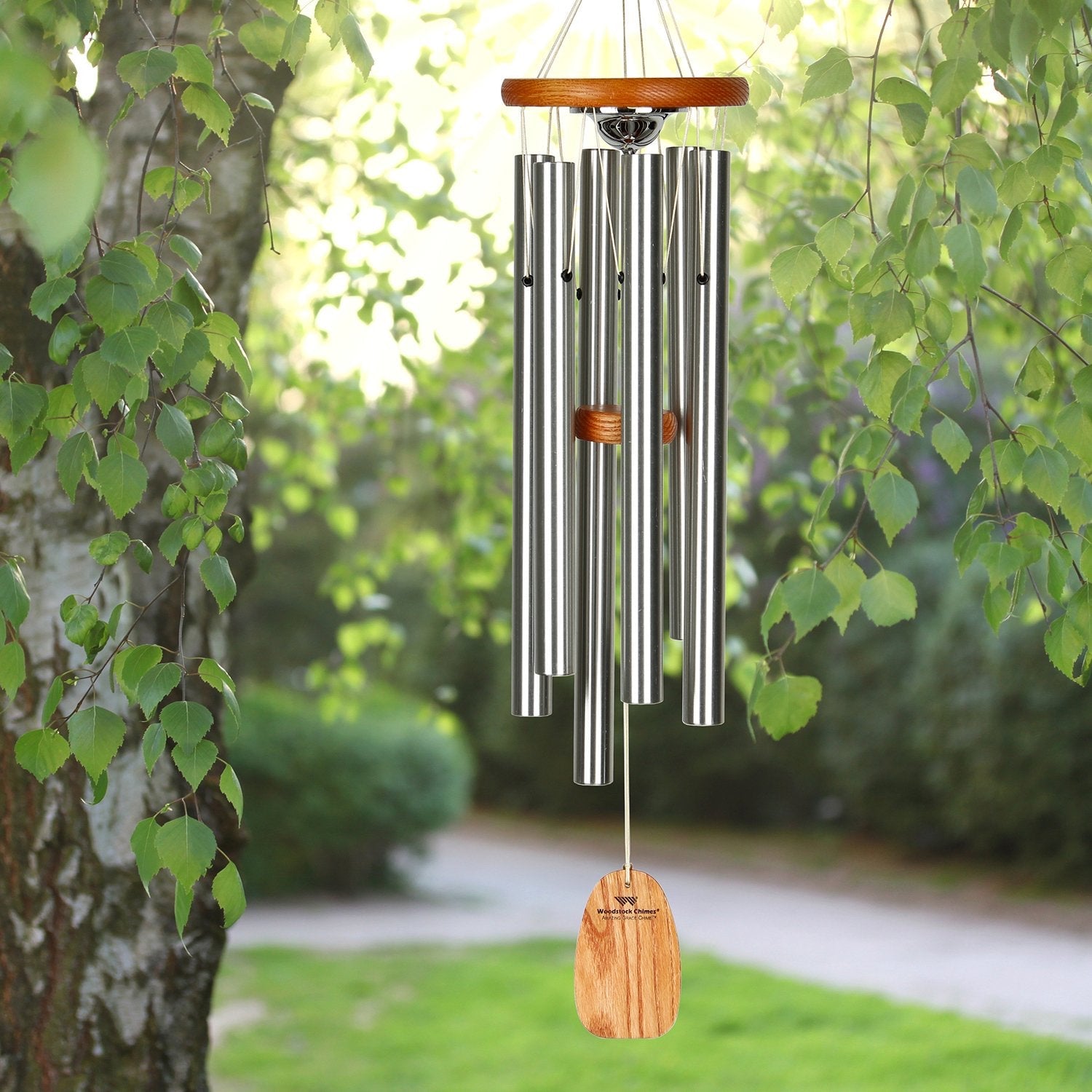 Woodstock Chimes 24-in Silver Metal Wind Chime in the Wind Chimes ...