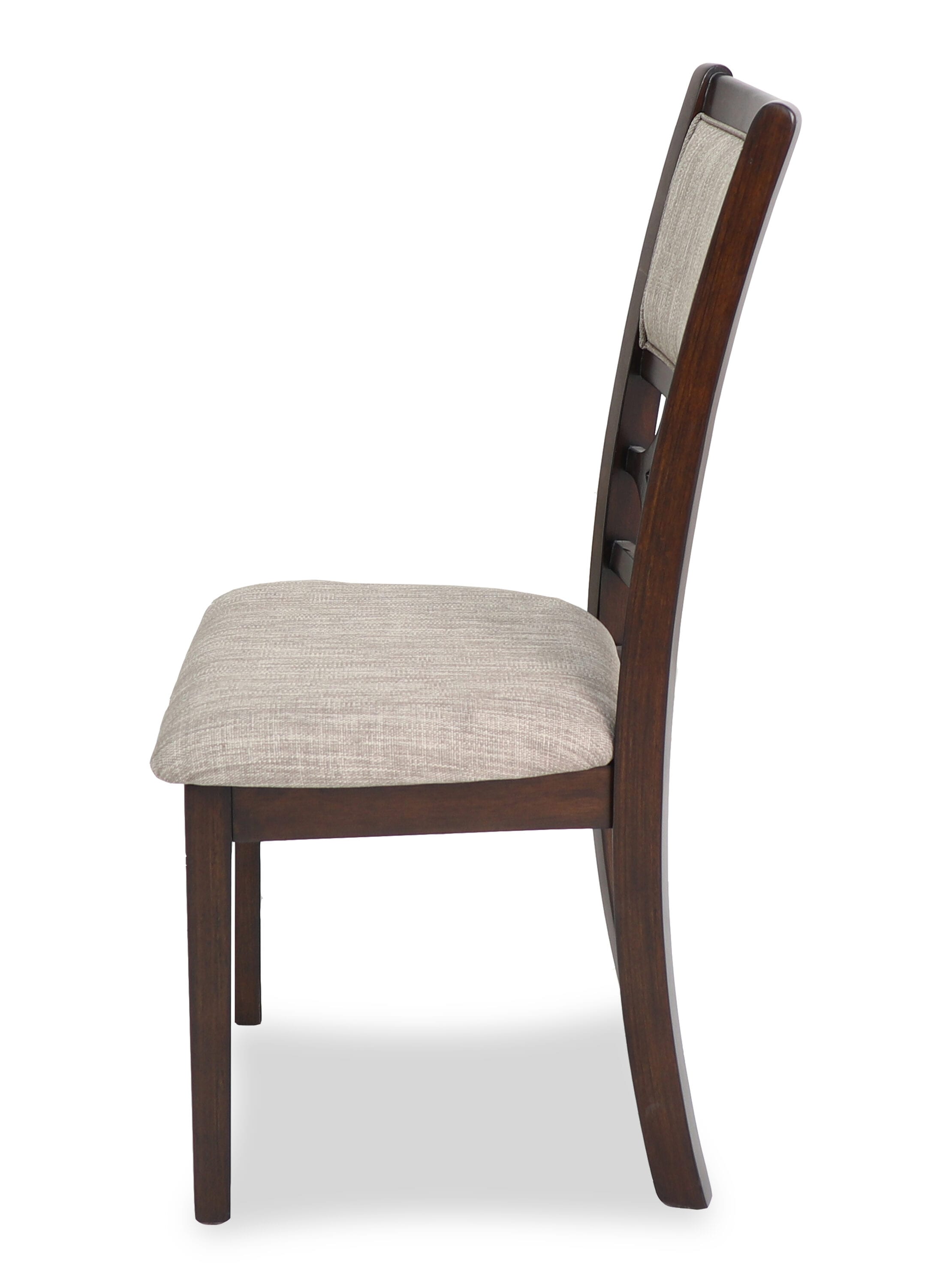 Cherry Brown Round Wood Dining Set with 4 Chairs