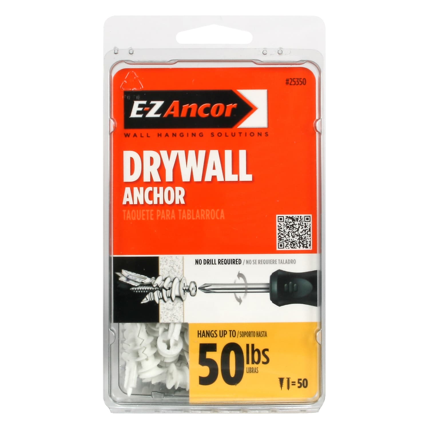 Card E.Z 10 Anchor Wall Anchors And Screws 50 Lb