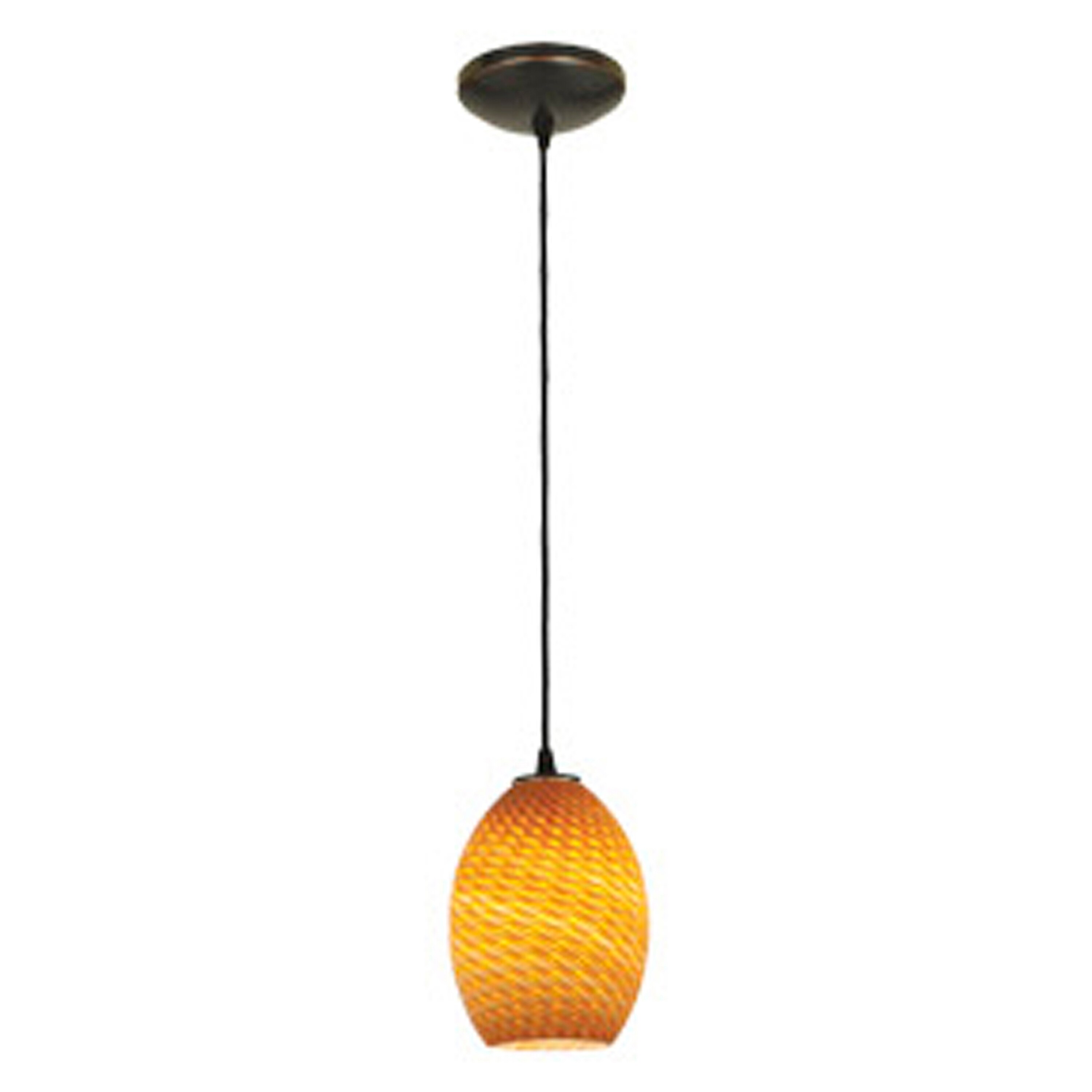 Access Lighting 28023-1C-ORB/AMBFB Brandy FireBird Oil Rubbed Bronze Modern/contemporary Geometric Mini Hanging Pendant light