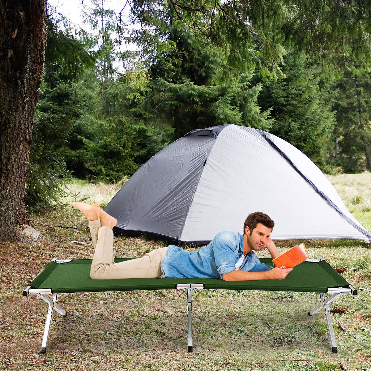 Goplus Green Nonstandard Metal Folding Bed at Lowes.com