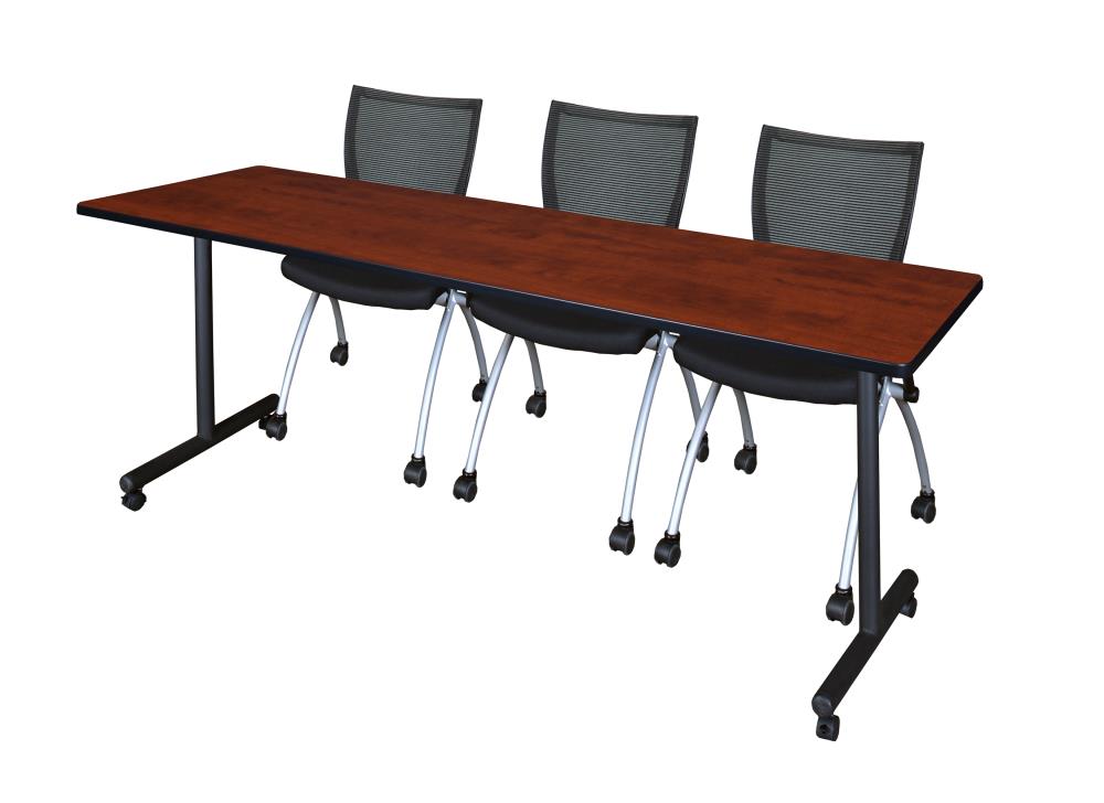 Regency MKTRCC8424CH09BK Training Red 4-Person Training Table (84-in W x 29-in H)
