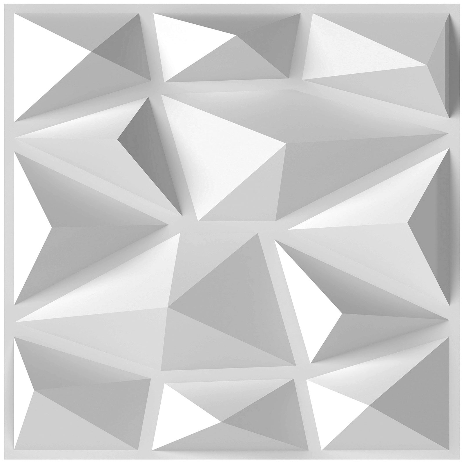Slickblue 20 x 20/12 x 12 in 3D Diamond White PVC Wall Panel (20/40/50/100-Pack) Modern Textured Design for Bedrooms and Offices