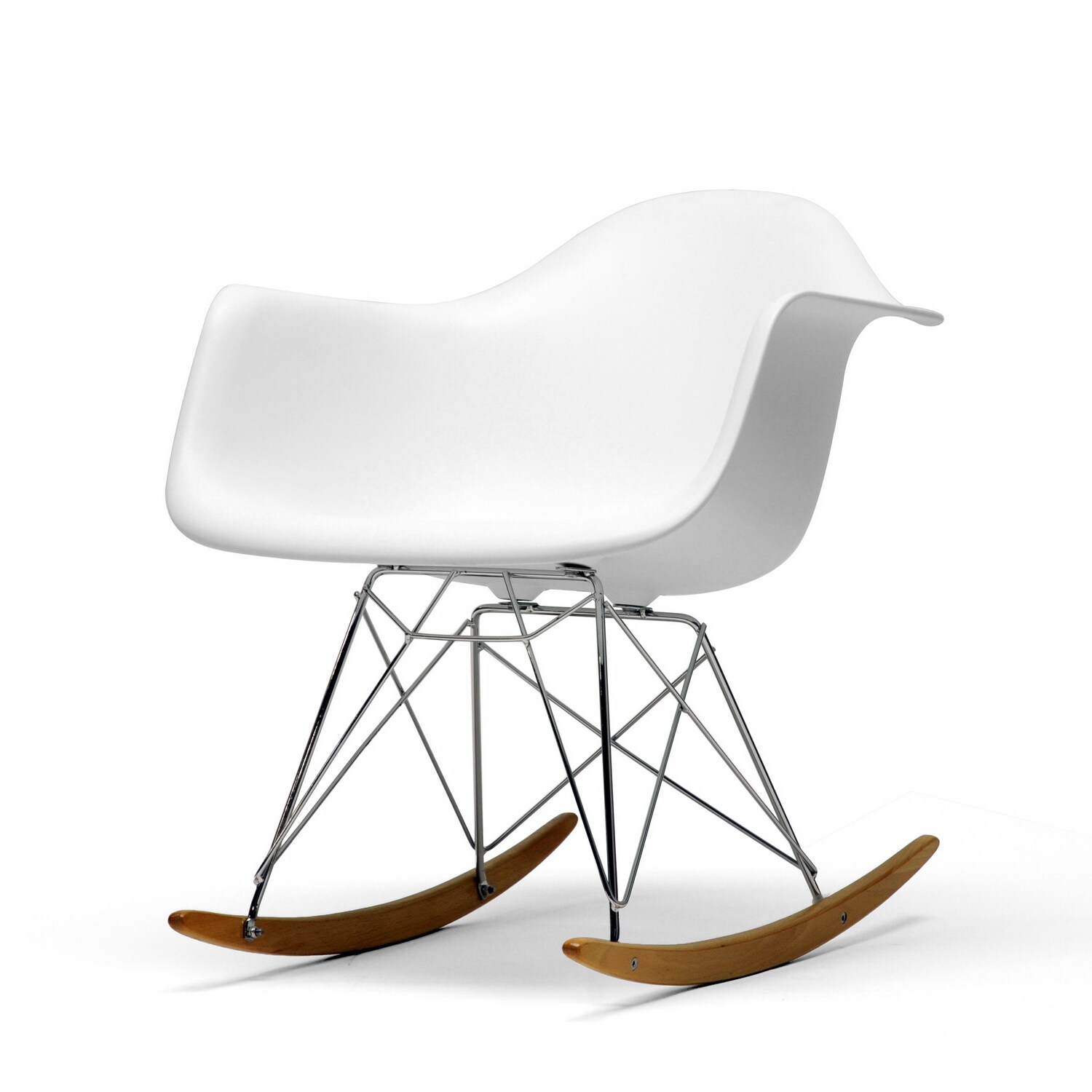 Baxton Studio 2 Midcentury White Rocking Chair in the Chairs