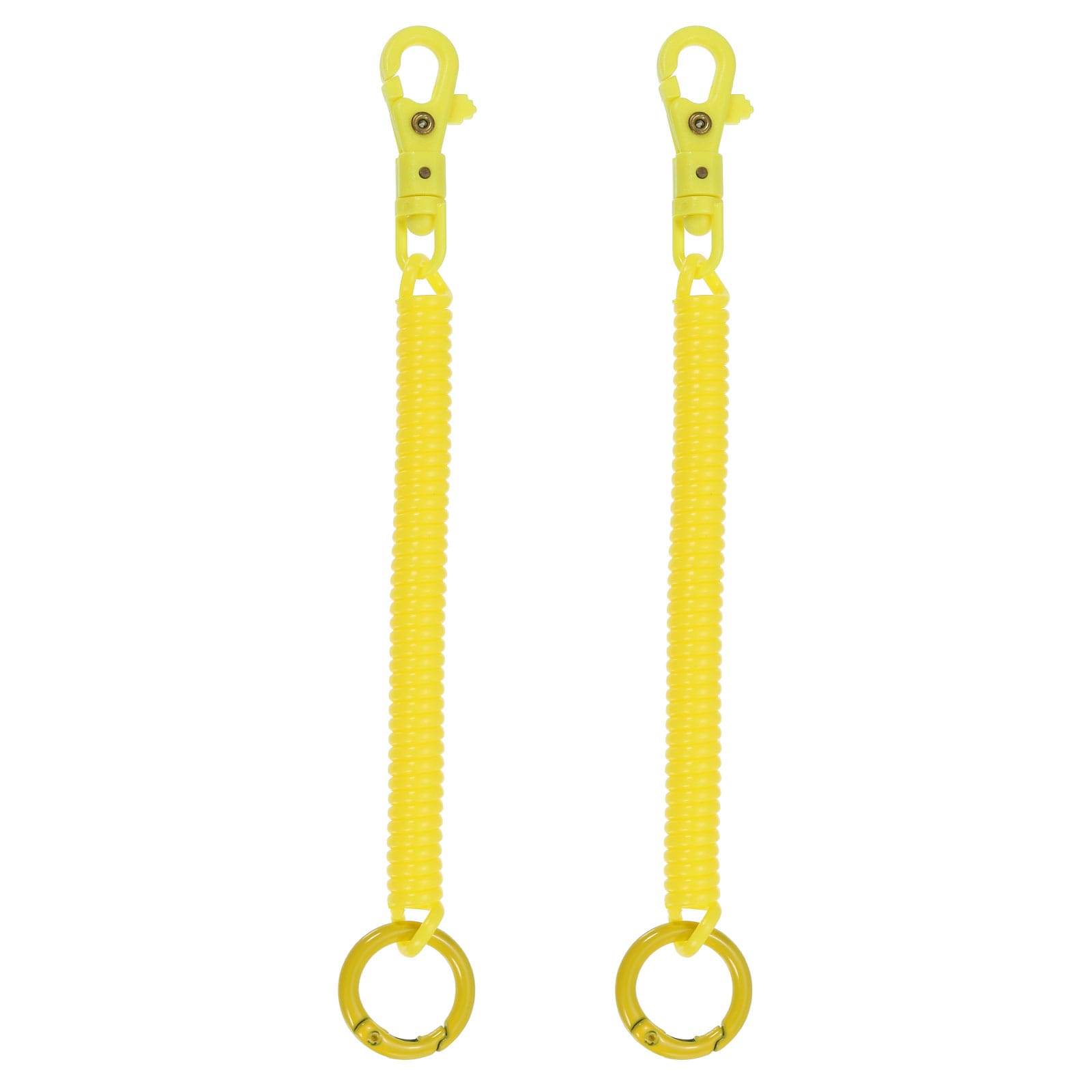 PATIKIL Retractable Coil Springs Keychain 2pcs Anti-lost Key Chain Holder Lanyard Cord with Metal Lobster Clasp Keyring for Keys Wallet Yellow #S26050902UX9830
