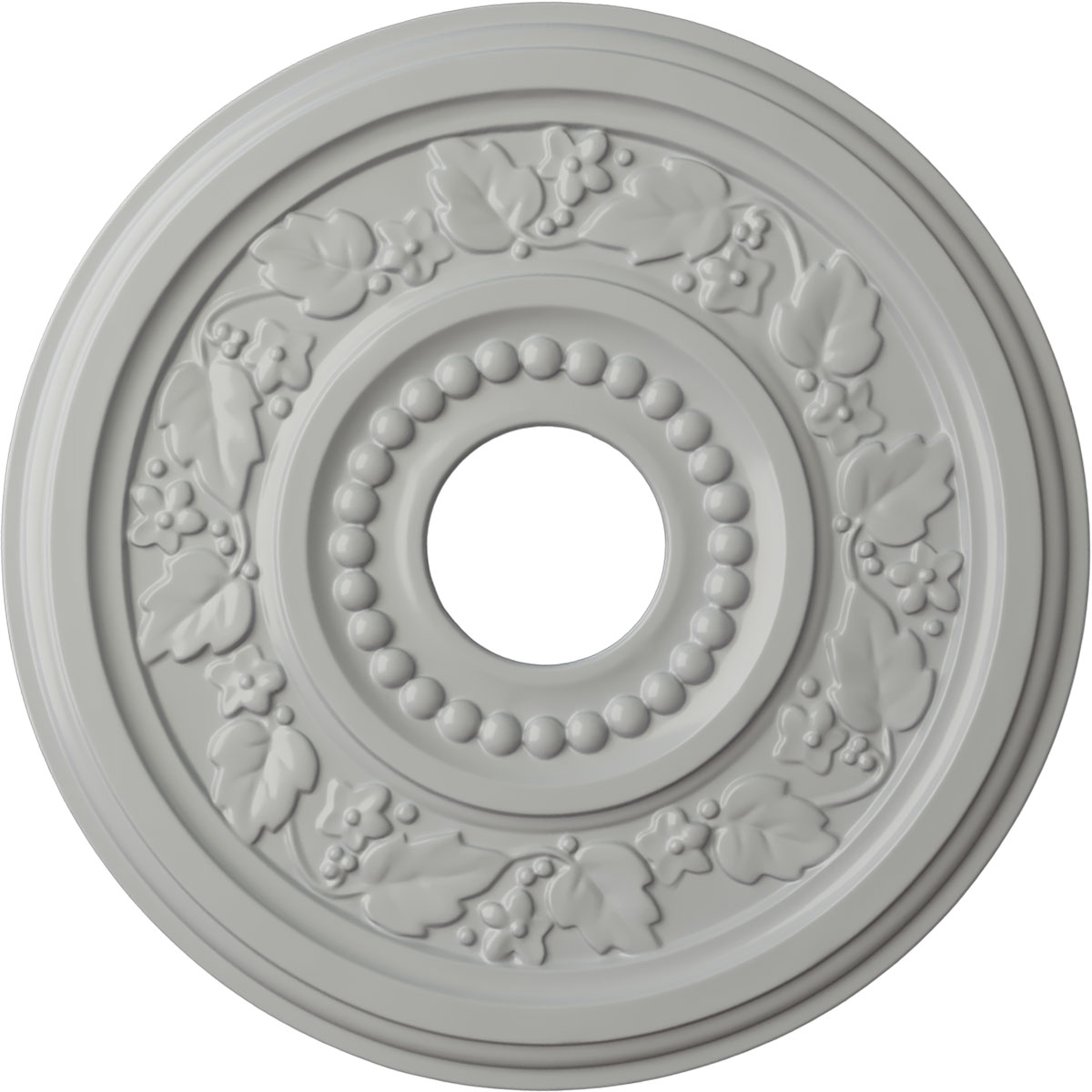Ekena Millwork CM16GNFRF Genevieve 16.125-in W x 16.125-in L Painted Frost Polyurethane Whole Ceiling Medallion