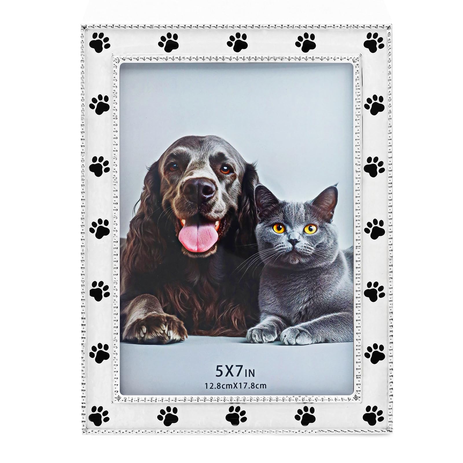 IUEST  Dog Picture Frame 5x7 Metal Cute Picture Frame Pet Memorial Gift for Home Decor Office Desk and Pet Lovers durable