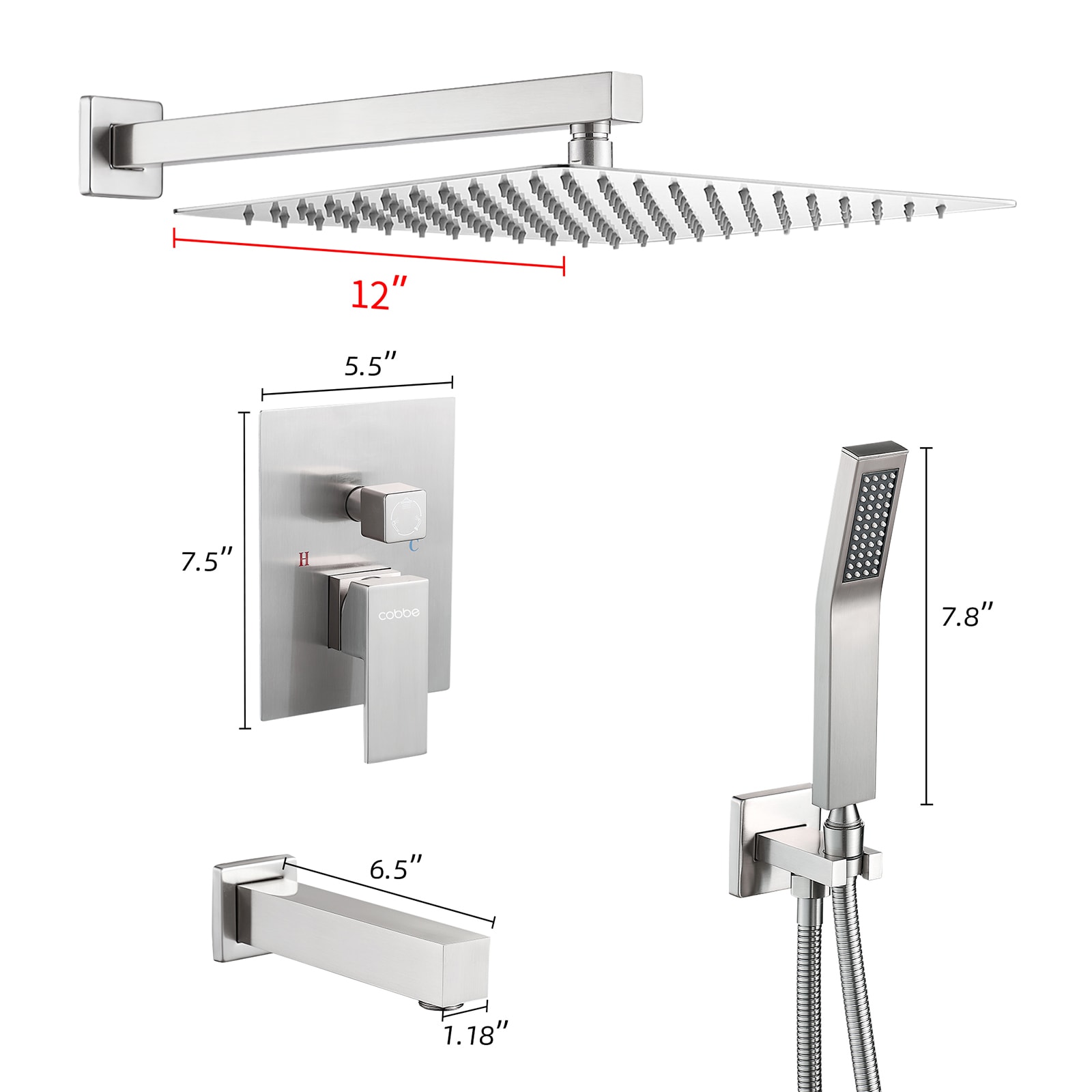 Cobbe LSKSSF0412N Showerhead-Bar-Panels - View #10