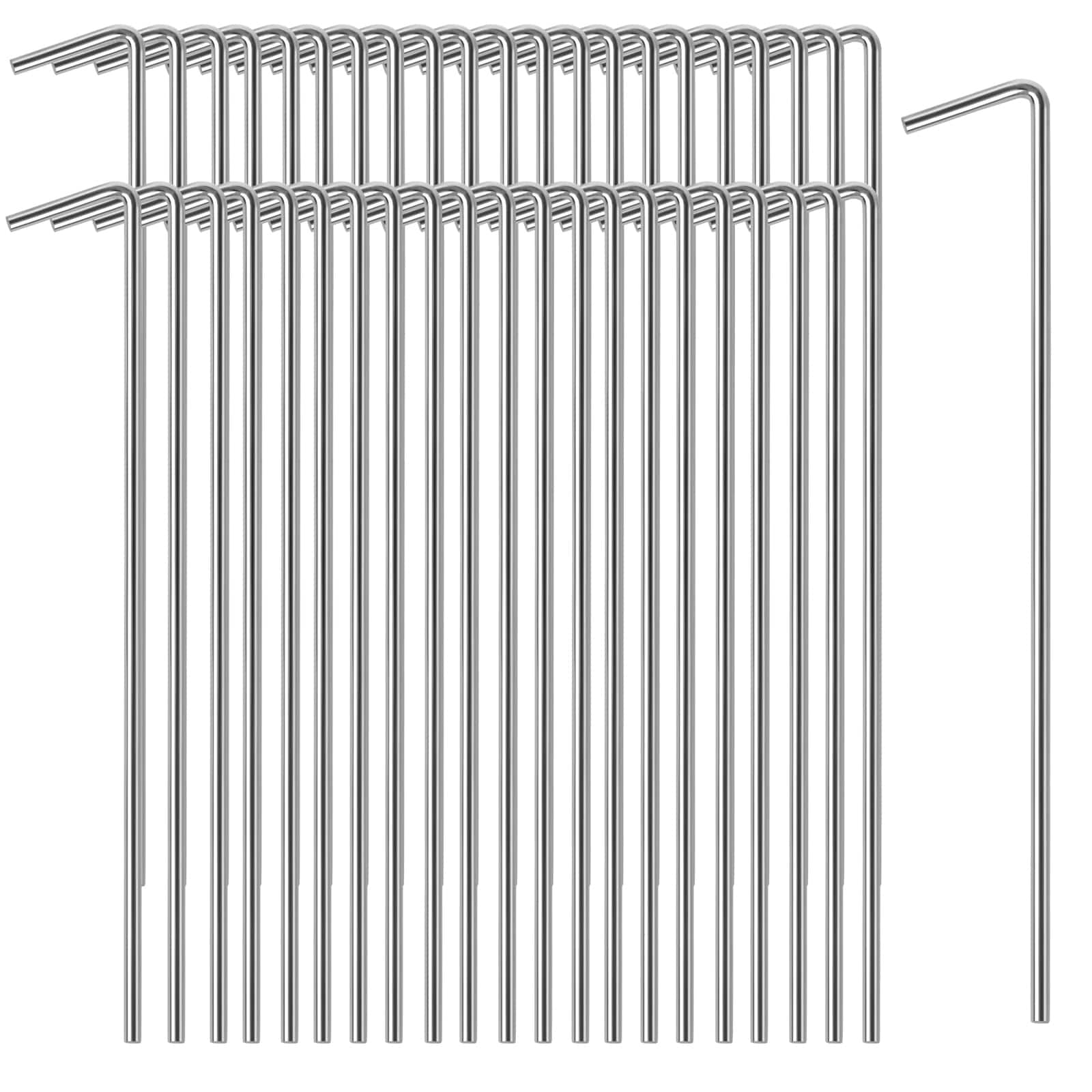 Justincity - 45 pack tent stakes heavy duty metal garden stakes for outdoor decorations camping ...