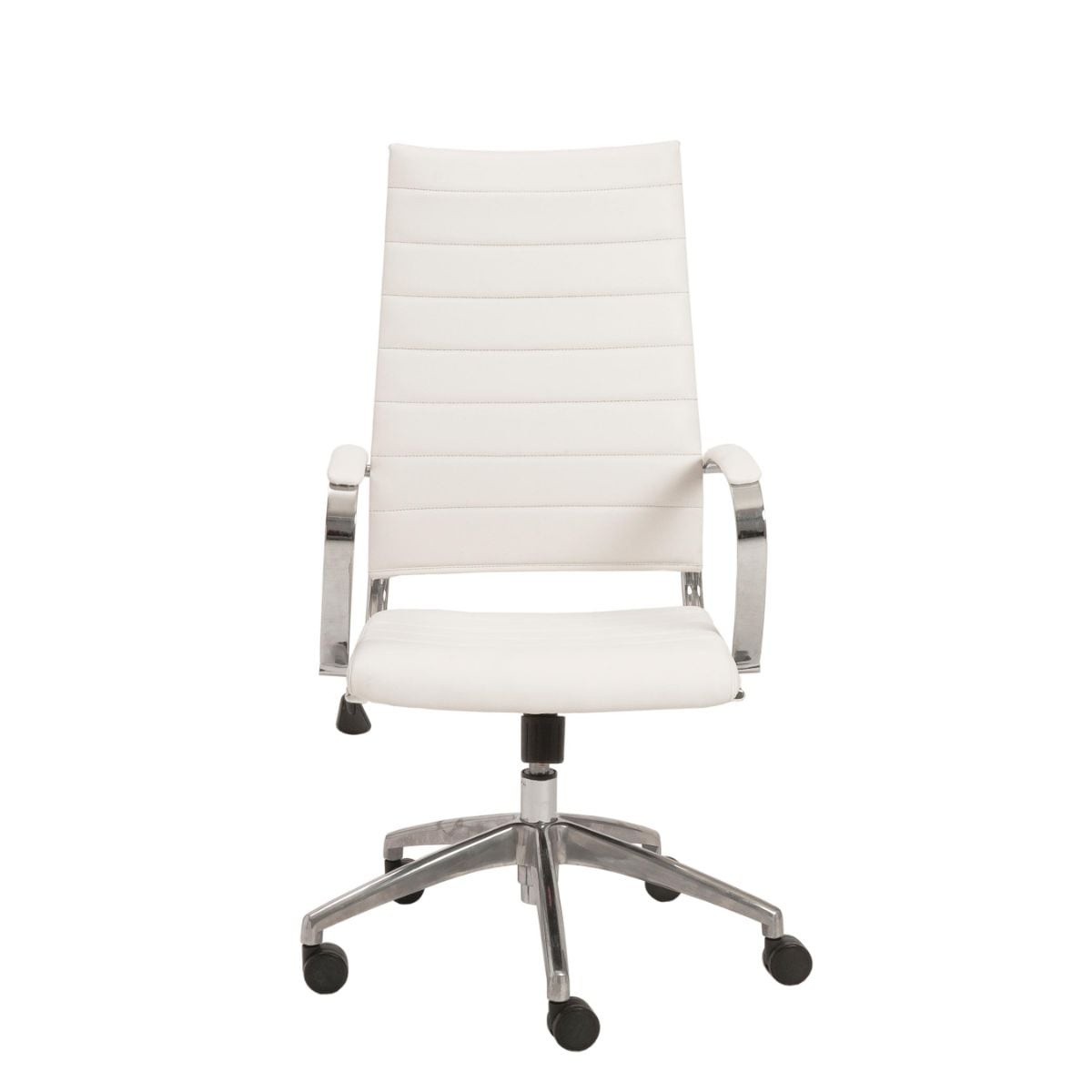 HomeRoots 370486 Amelia White Contemporary Adjustable Height Swivel Upholstered Task Chair