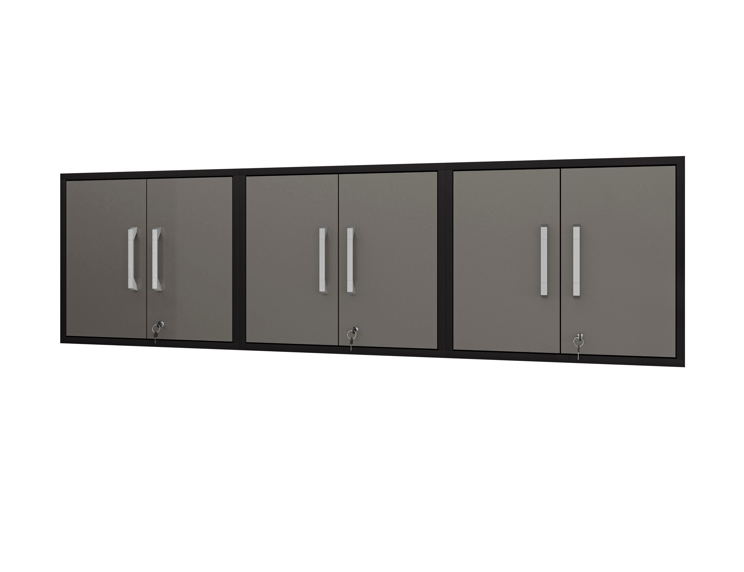 Manhattan Comfort 3-251BMC85 Eiffel 85.05-Inches W x 25.59-Inches H x 14.96-Inches D Wall-mounted Composite wood Garage Cabinet in Gray