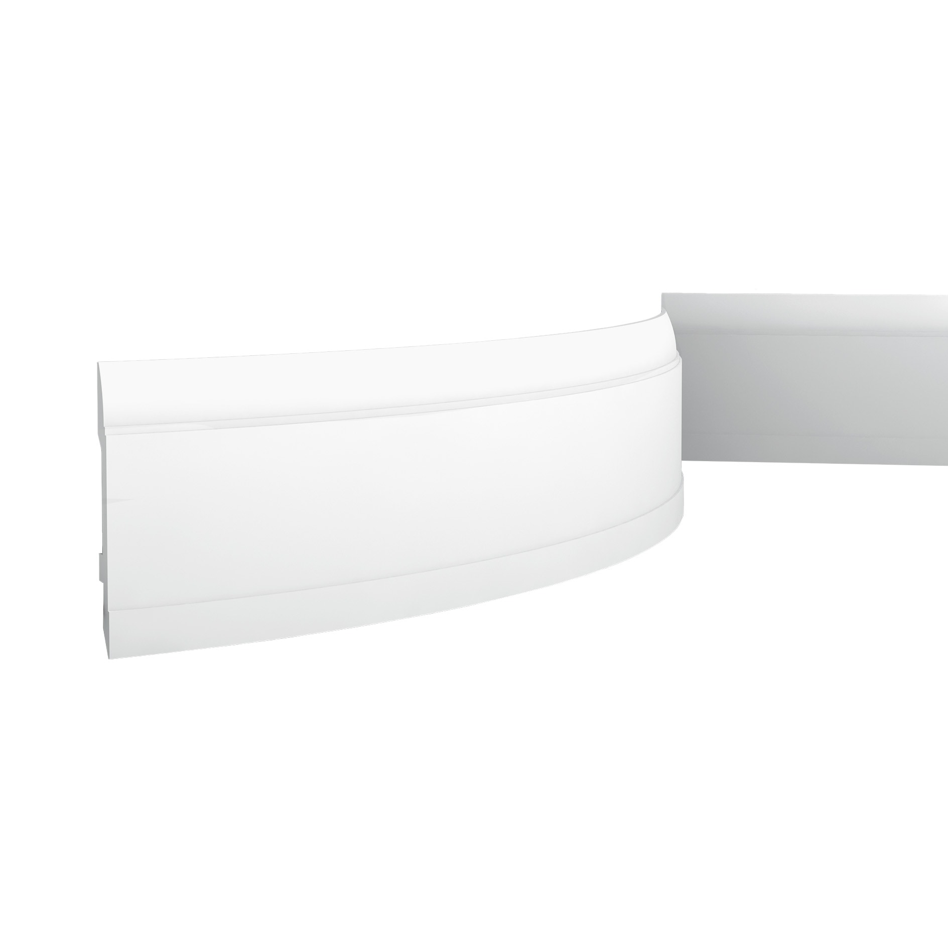 Orac Decor SX104F 5/8-in x 5-7/8-in x 6-1/2-ft Modern Primed Polyurethane Baseboard Moulding
